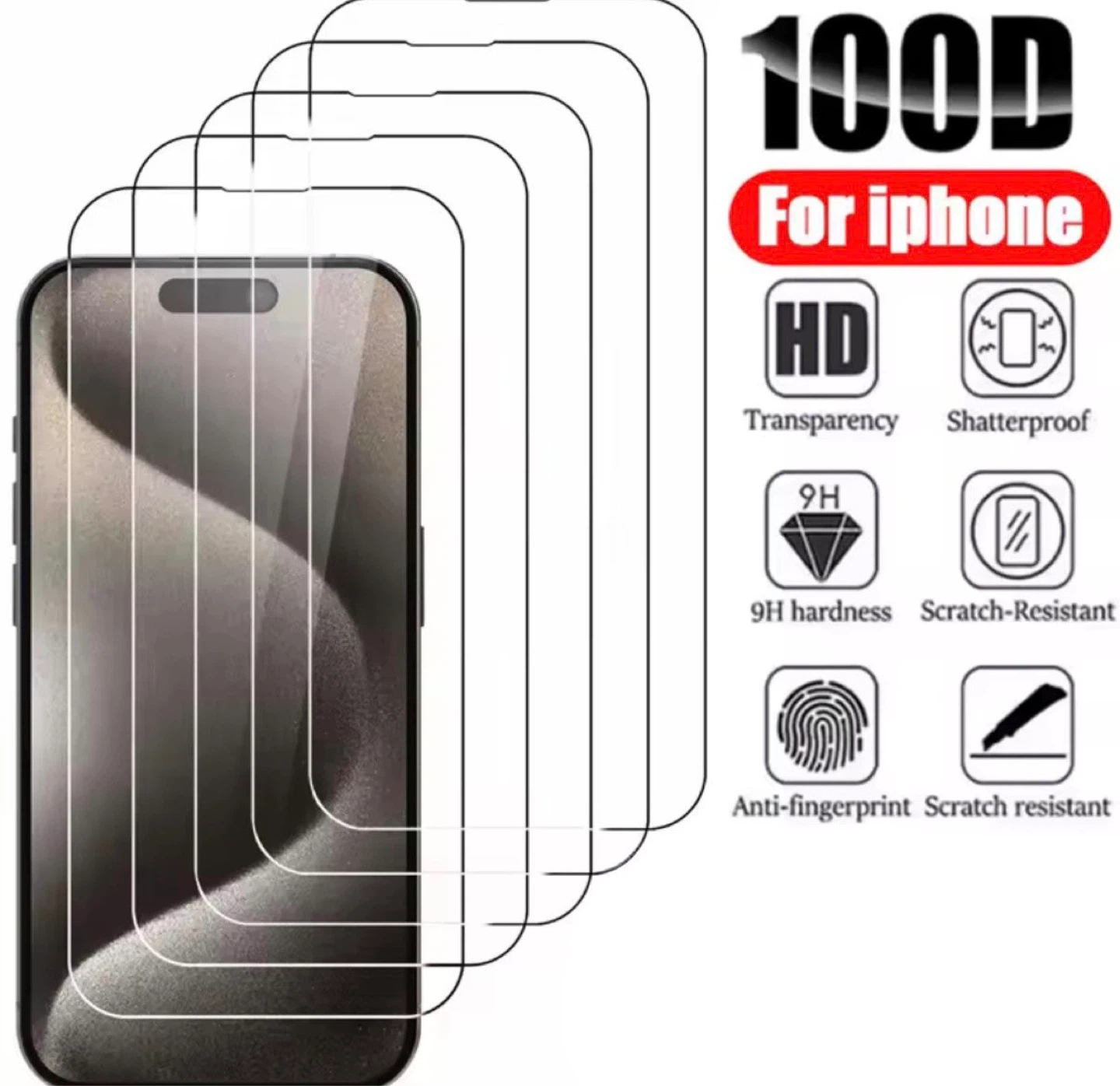 iPhone 13 Screen Protector (2 Pcs)- 100D HD Shatterproof