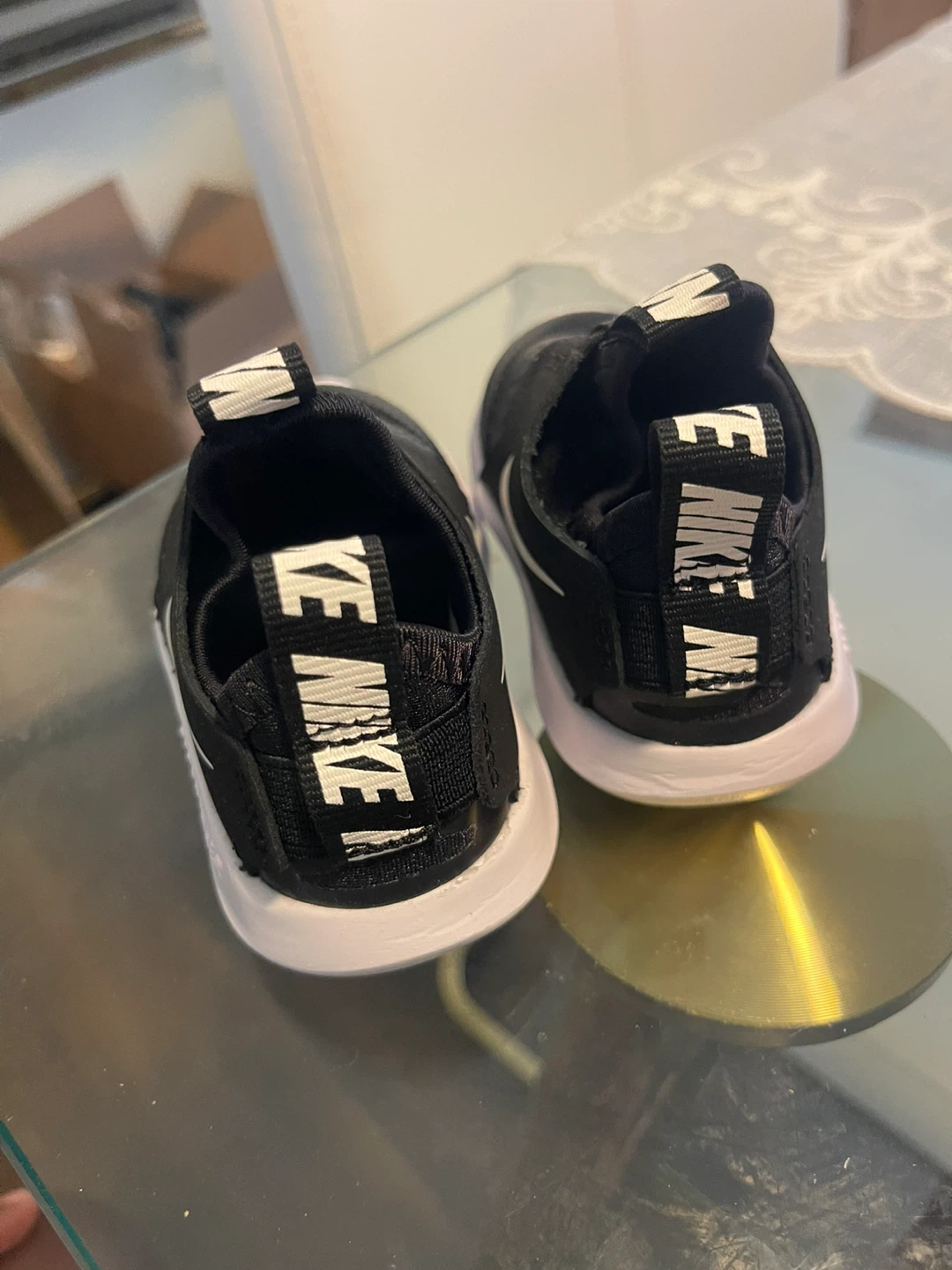 Nike Flex Runner Toddler Shoes Black/White Size 4c