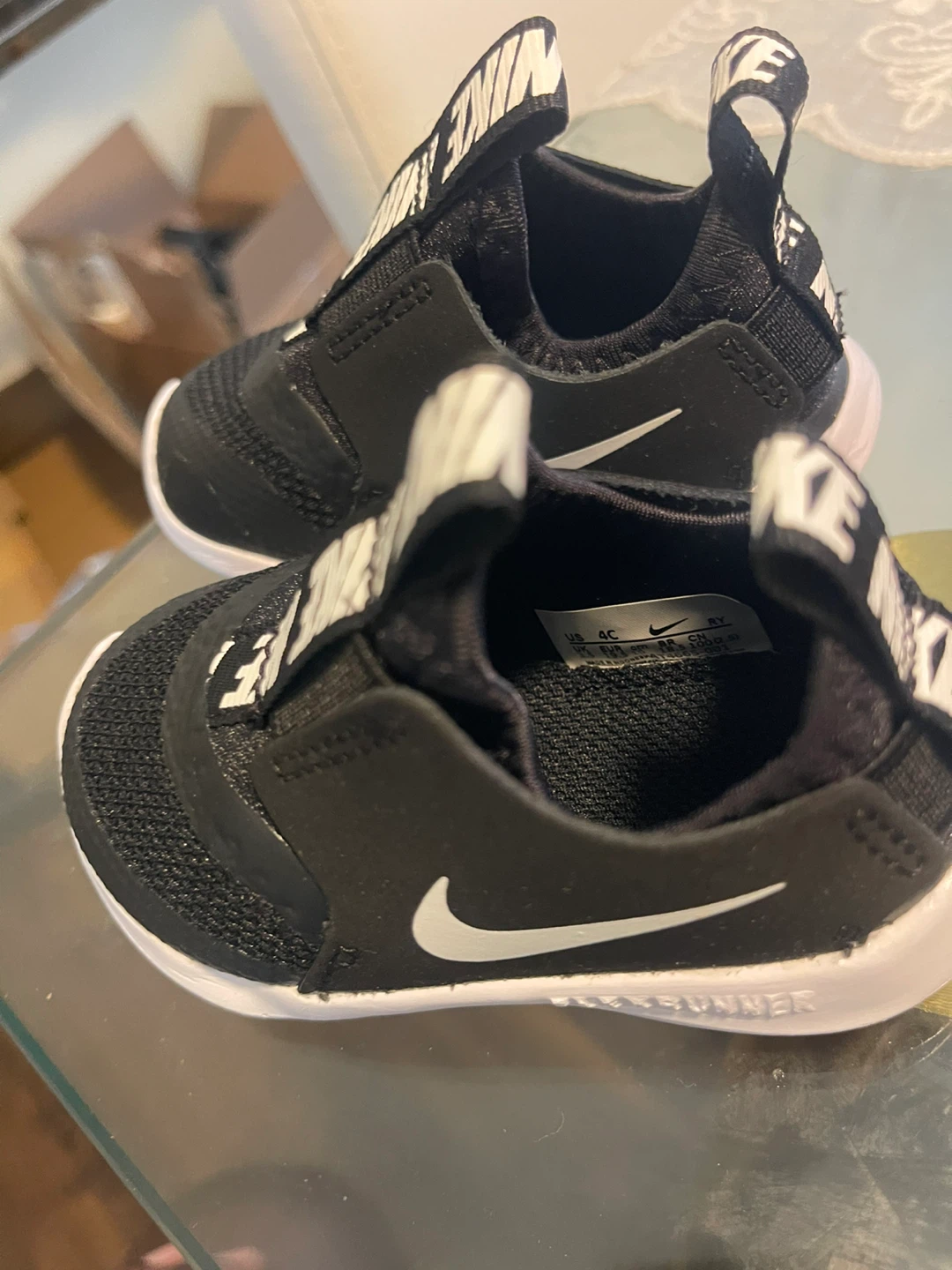 Nike Flex Runner Toddler Shoes Black/White Size 4c - photo 2