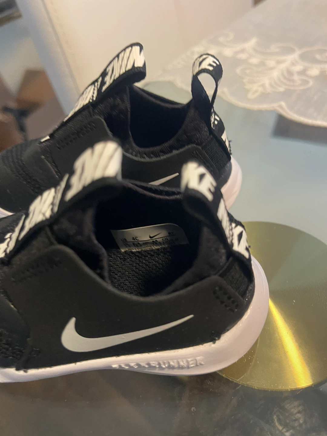 Nike Flex Runner Toddler Shoes Black/White Size 4c - photo 3