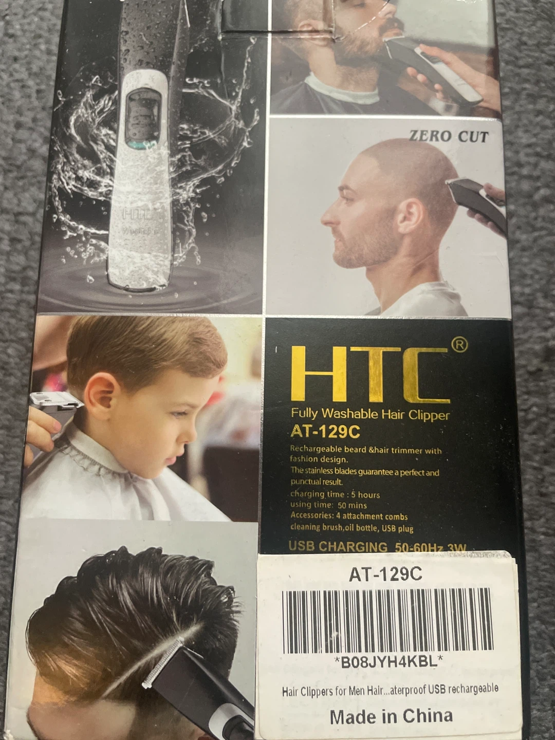 New HTC AT-129C Fully Washable Hair Clipper