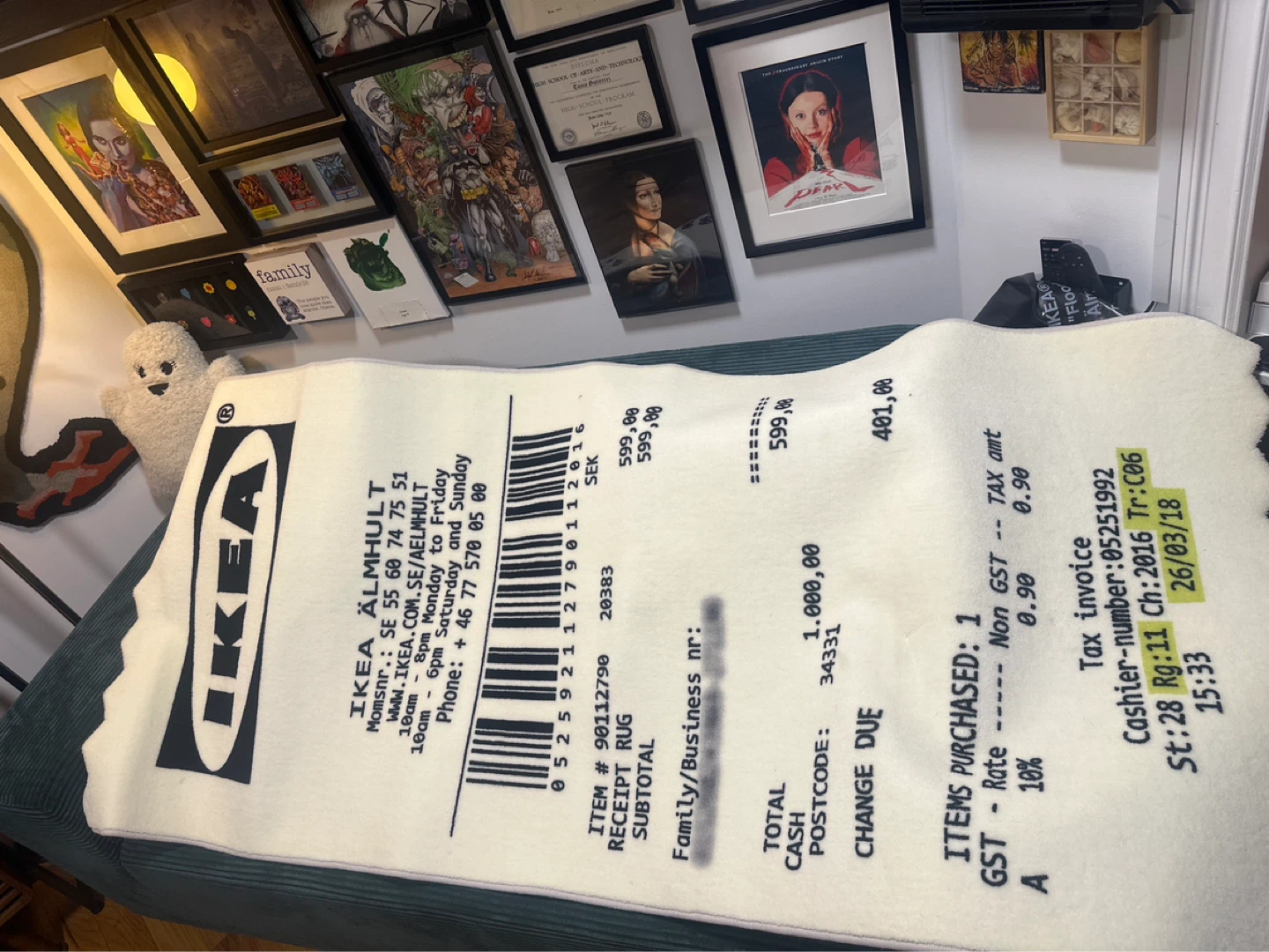 Ikea Off White Receipt Rug