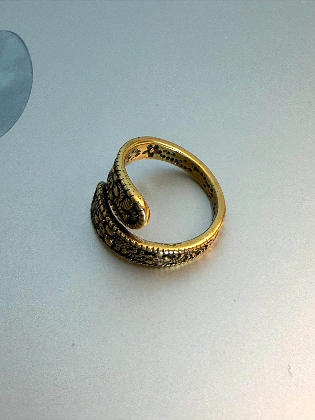 Gold-tone coiled snake ring - photo 2