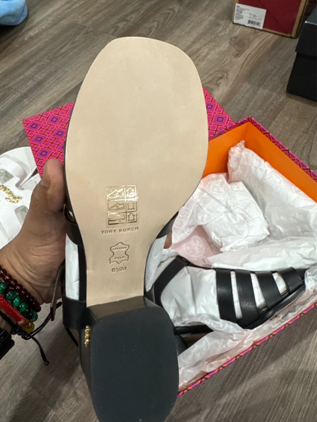 Tory Burch Fisherman Block Heel Sandals Black Size 6.5 - photo 2