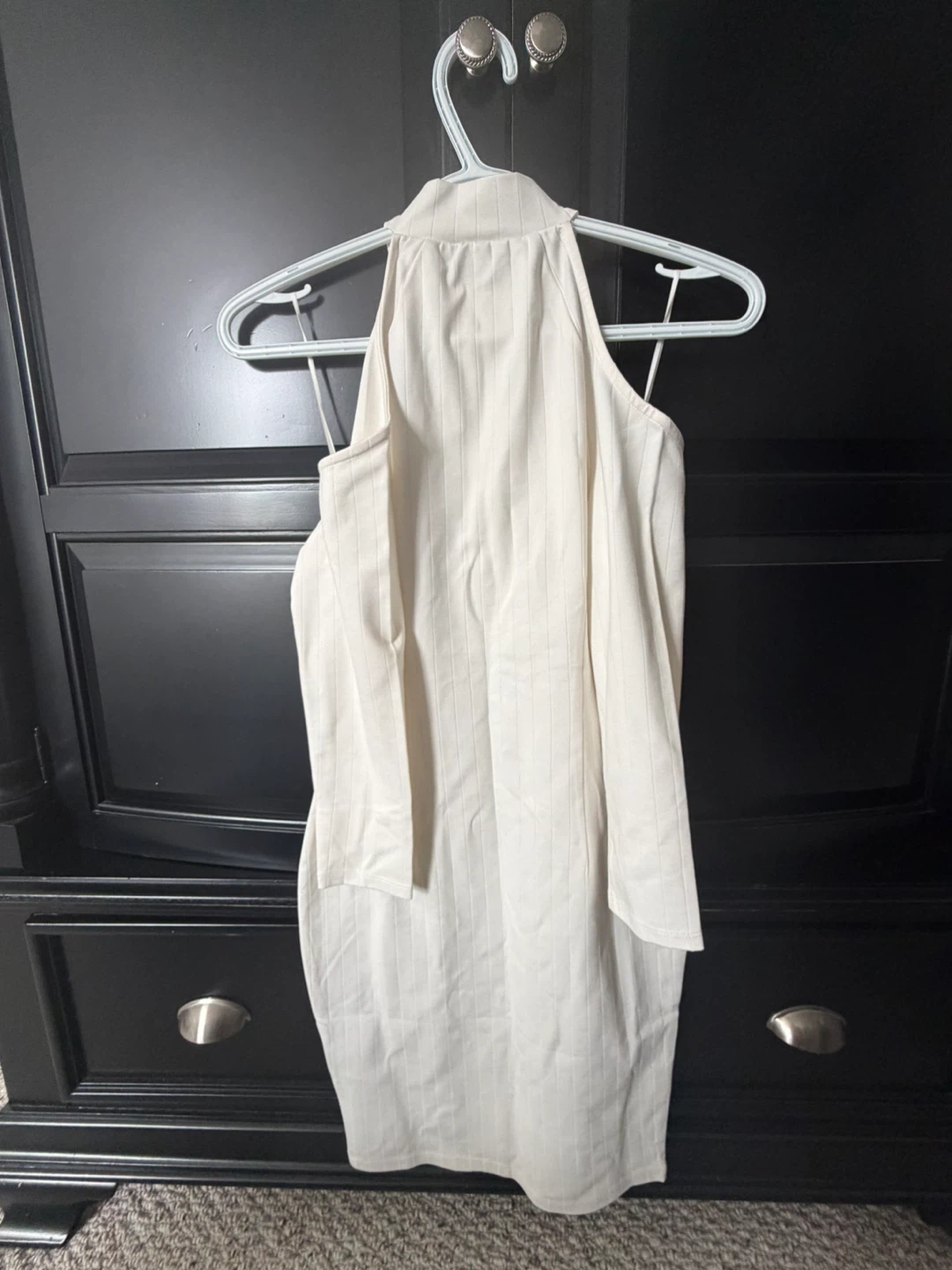 White Off-the-Shoulder Zipper Dress - photo 2