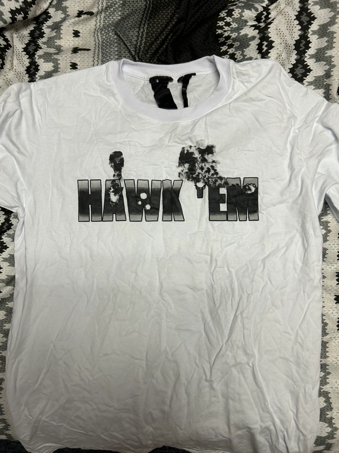 Vlone X Pop Smoke Hawk Em T Shirt