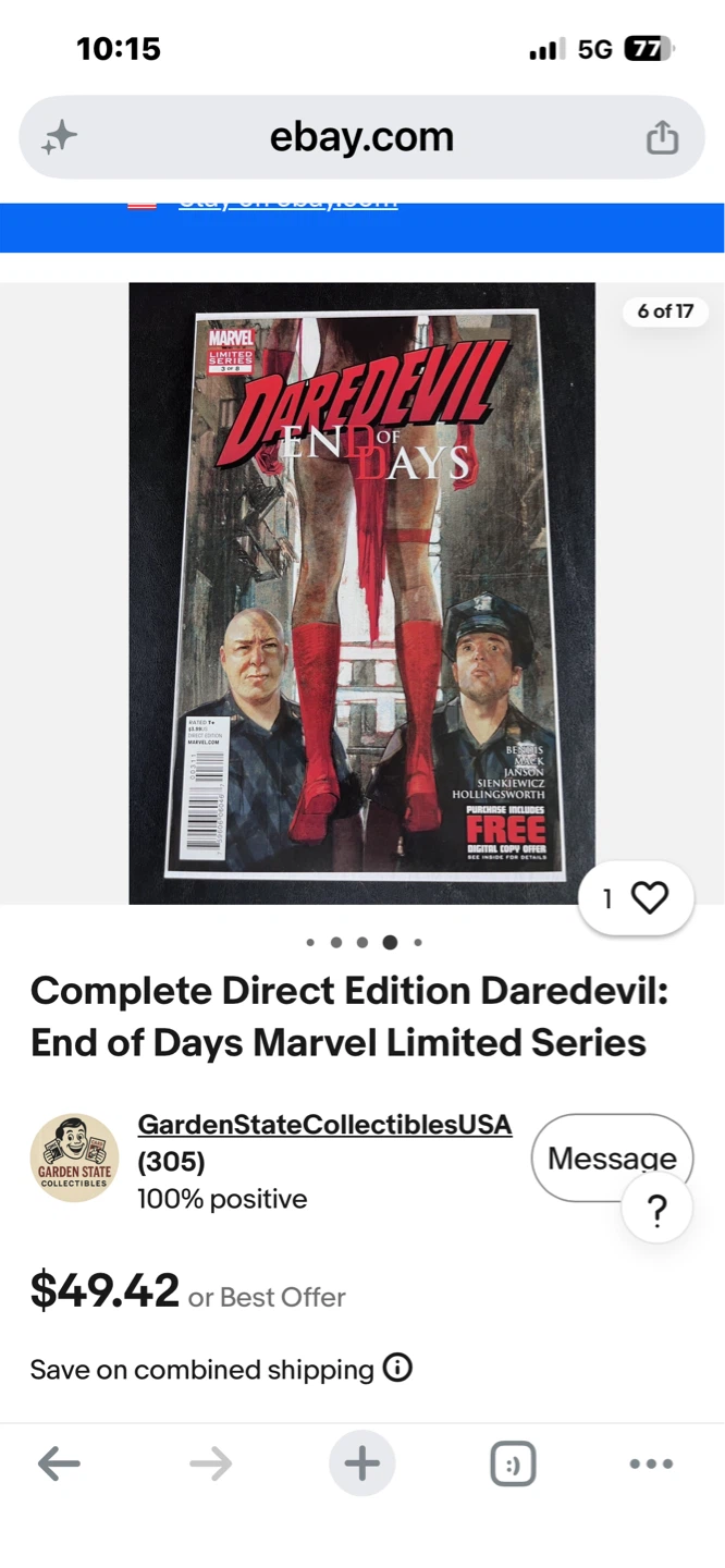 Daredevil: End of Days Marvel Limited Series Comics - photo 2