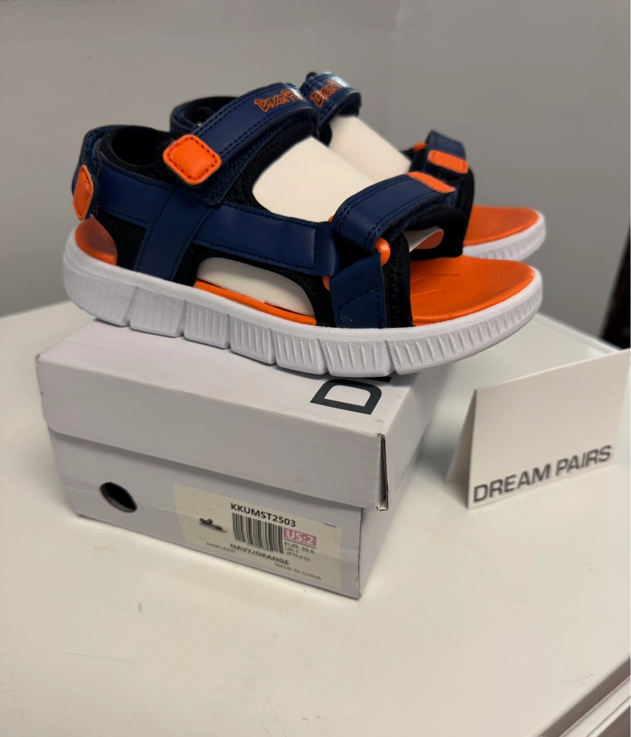 Dream Pairs Kids Sandals Size 2 youth  Navy/Orange - photo 2