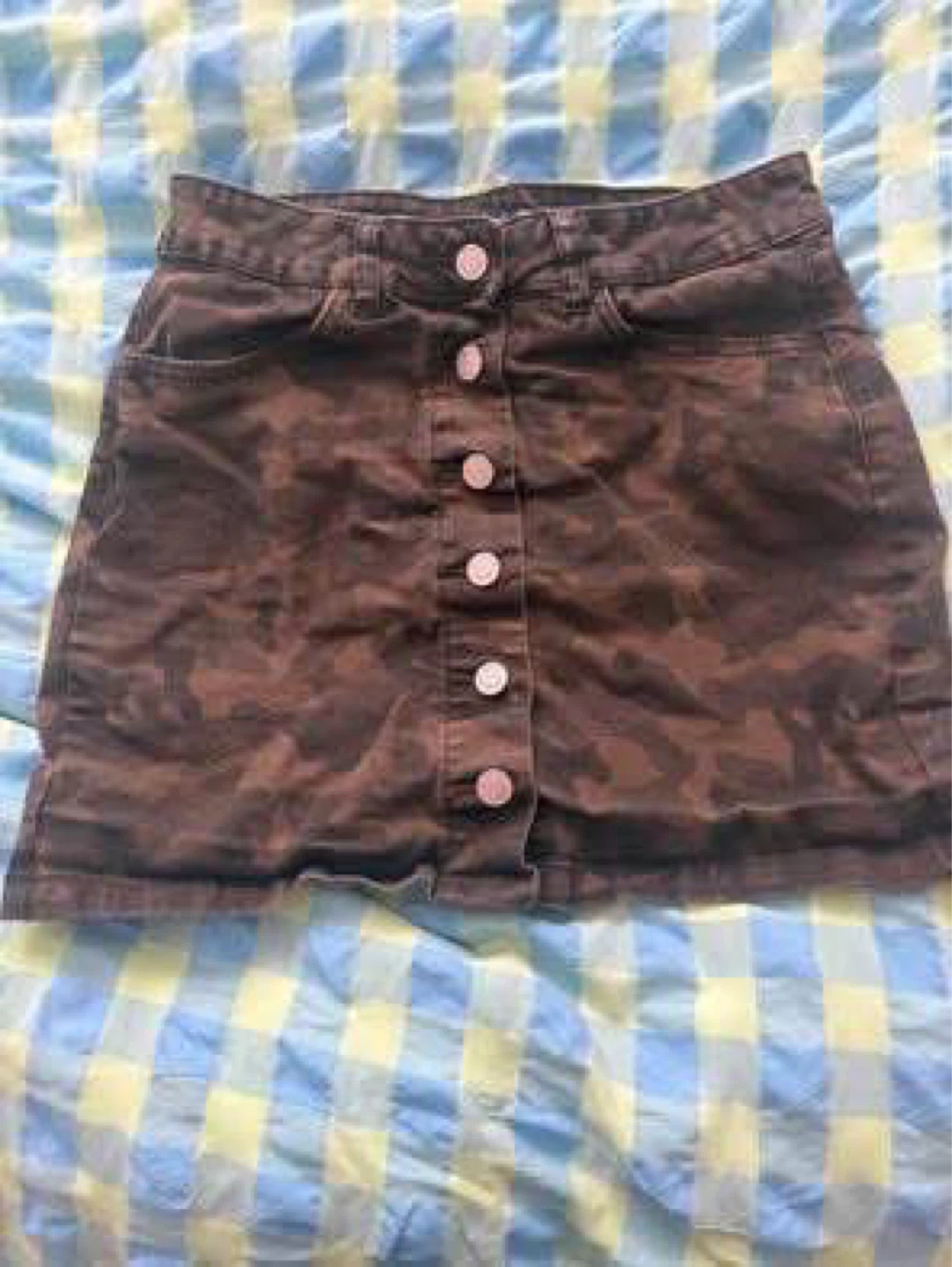 Camo denim skirt- New, Small