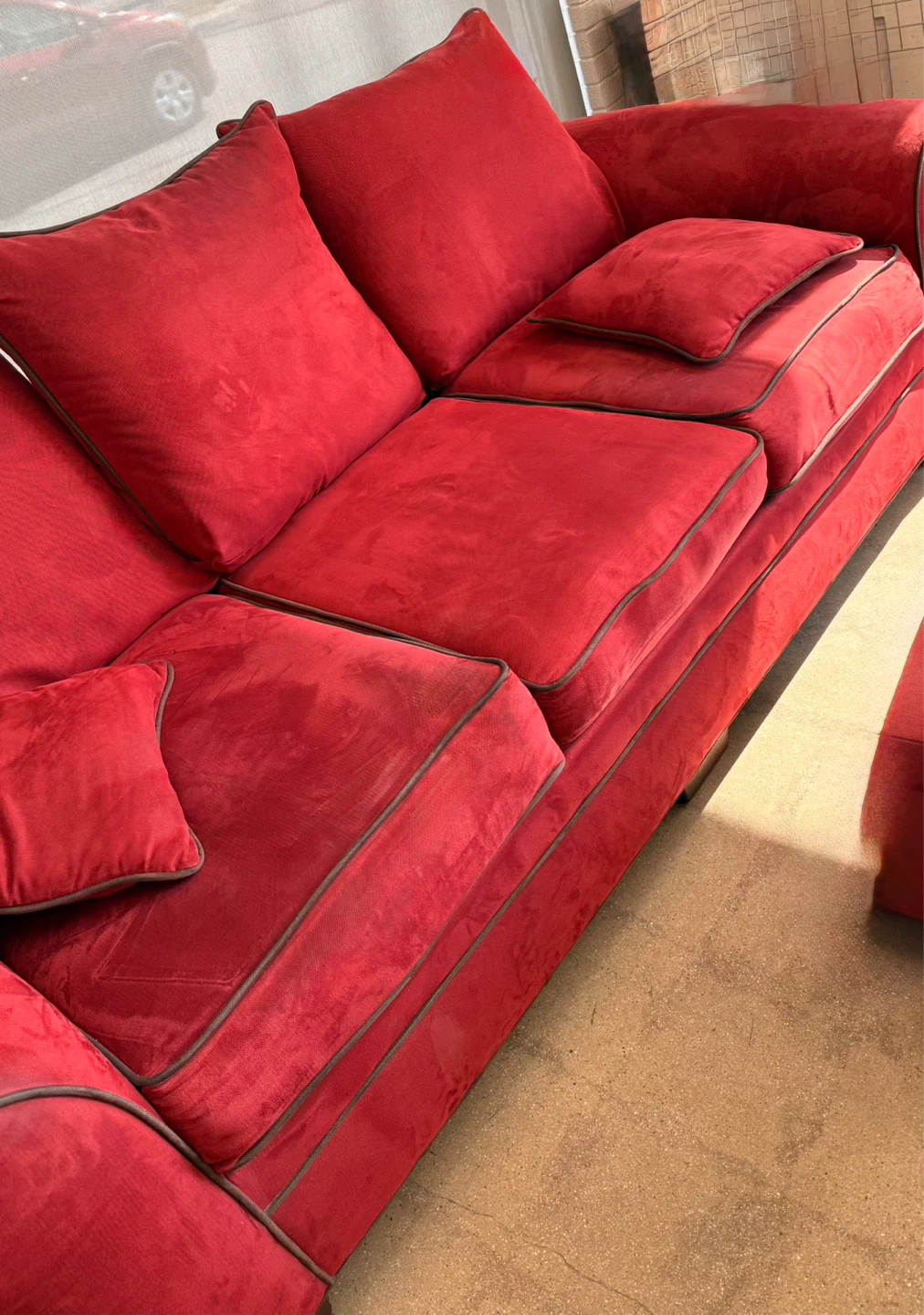 Red Sofa and Armchair Set