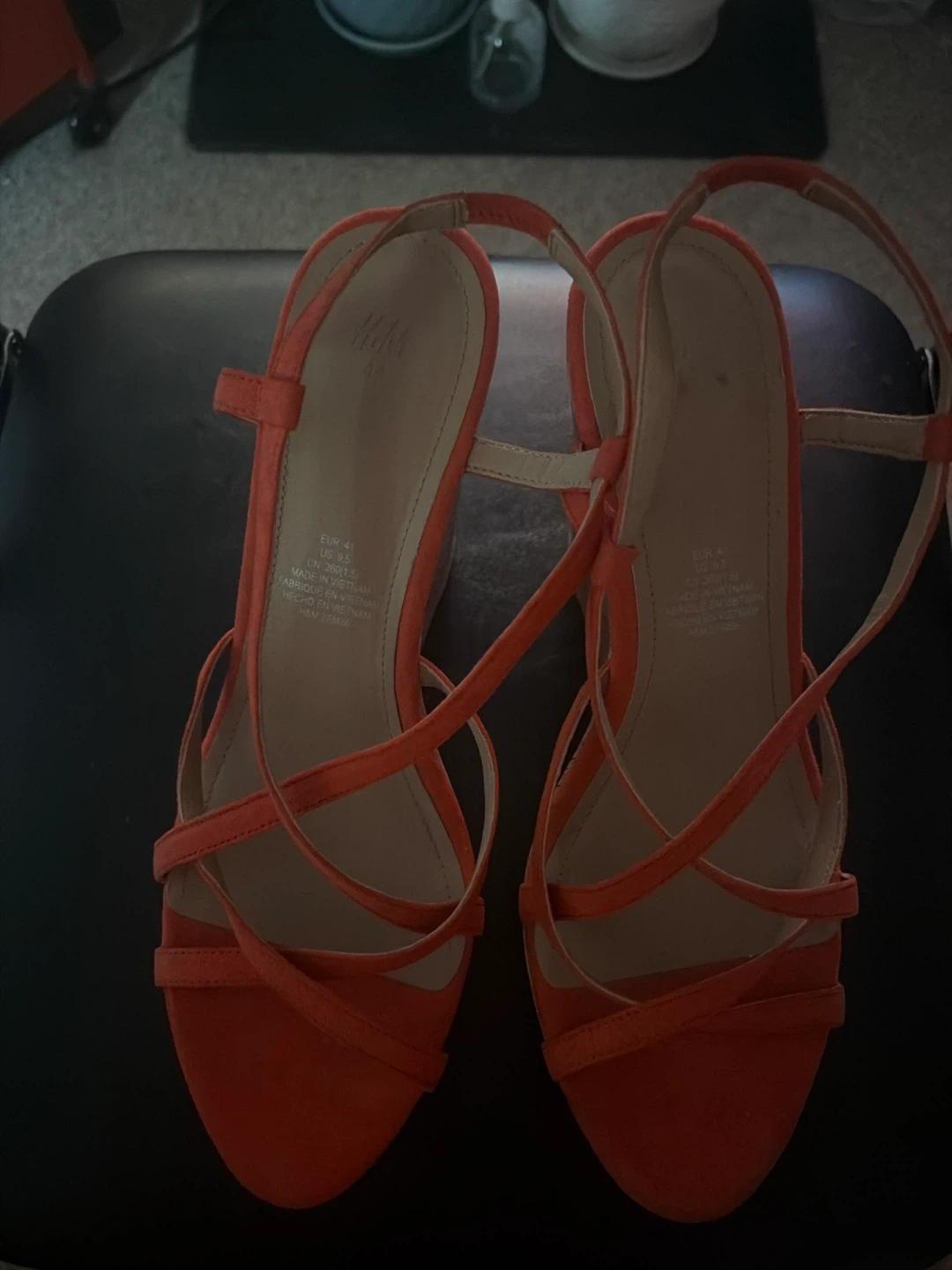 Beautiful Orange Wedge Sandals