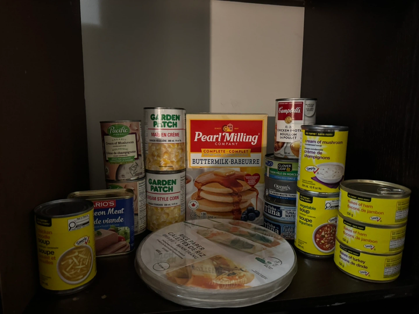 Assorted Canned Goods and Baking Mix