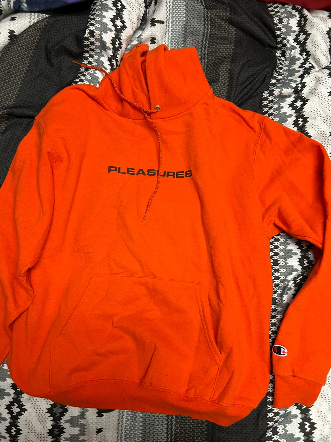 Champion × Pleasures ANGER IS AN ENERGY HOODIE