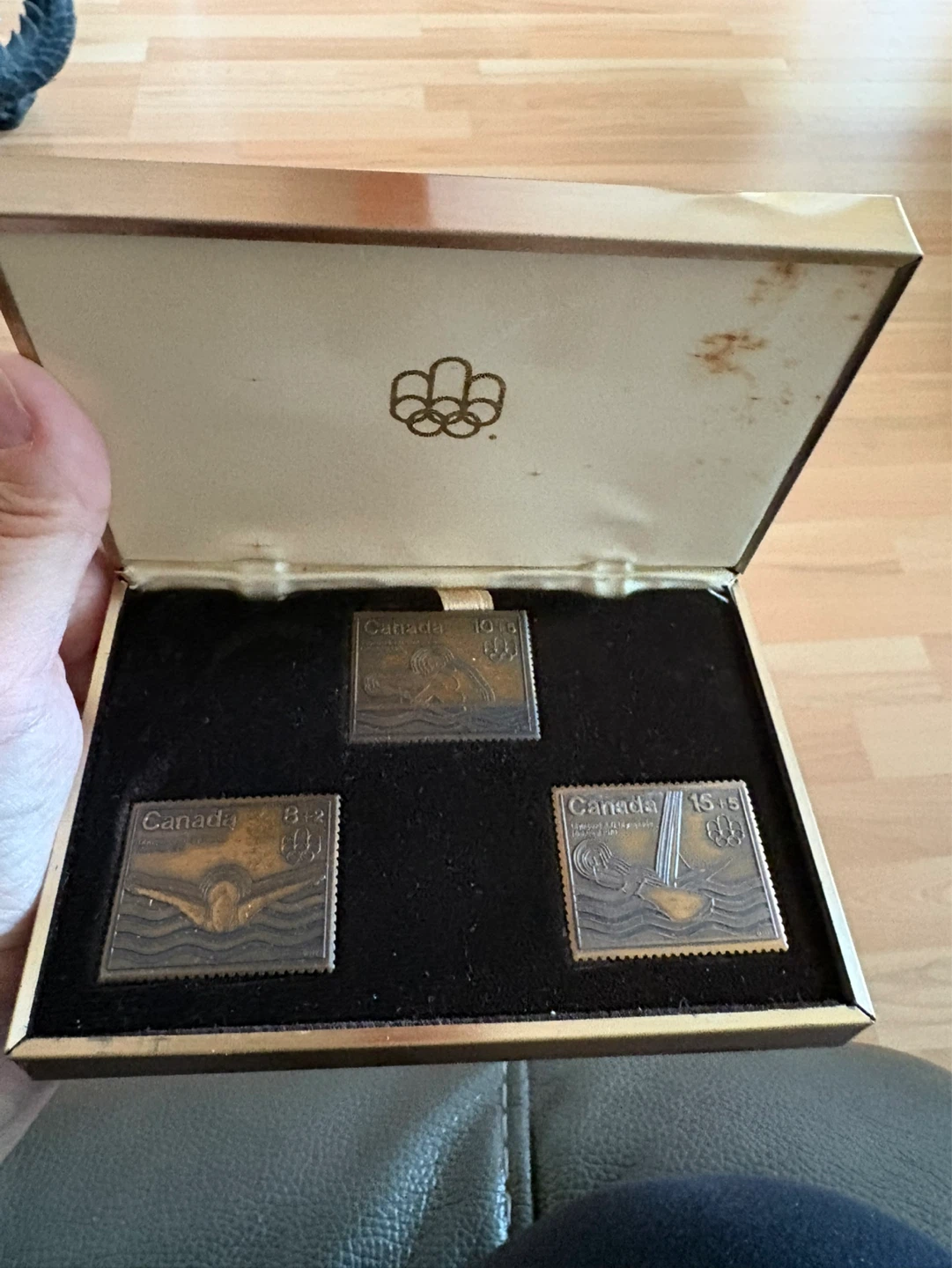 1976 Montreal Olympics Ceremony Canada Post Bronze Stamp Set - photo 4
