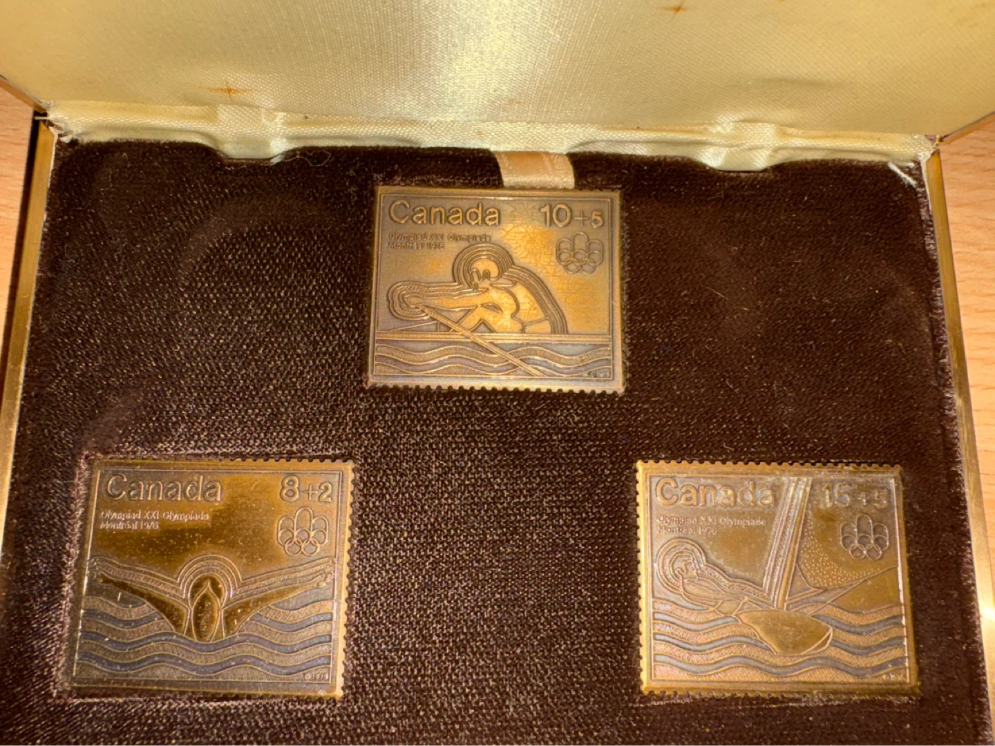 1976 Montreal Olympics Ceremony Canada Post Bronze Stamp Set