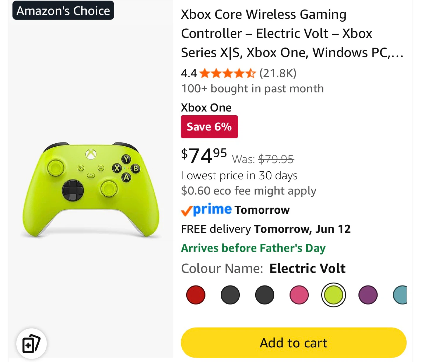 $55 or Best Offer Xbox Core Gaming Controller - Electric Volt - photo 3