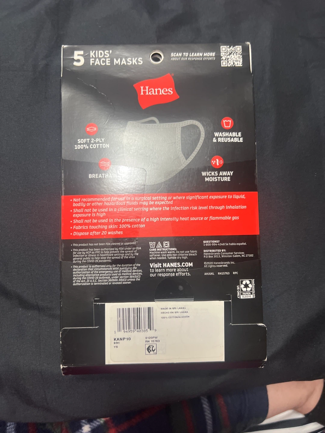 Hanes 5 Kids' Face Masks - photo 2