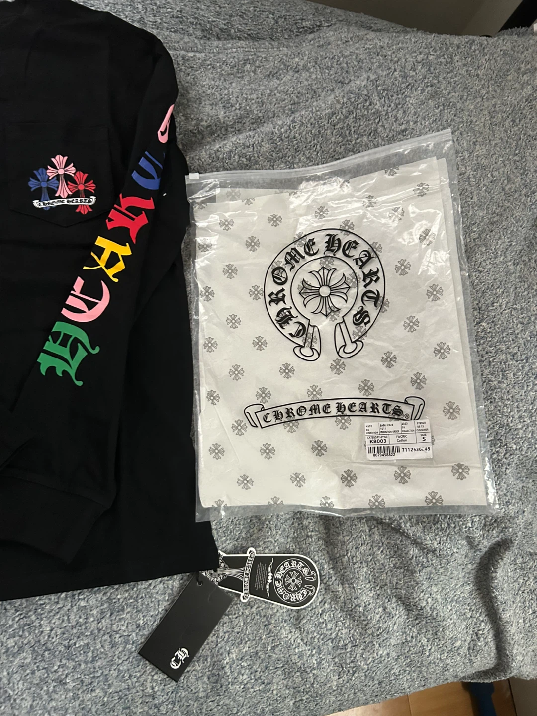 Chrome Hearts Long Sleeve Shirt Black Multi Color Crosses Size S - photo 3