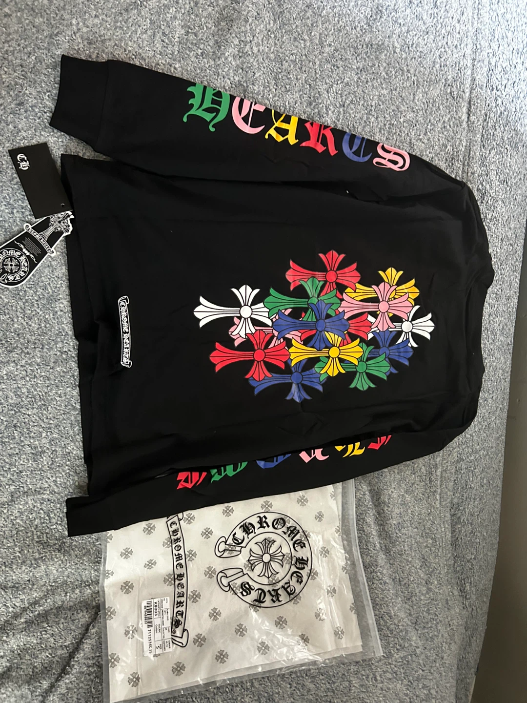 Chrome Hearts Long Sleeve Shirt Black Multi Color Crosses Size S - photo 2