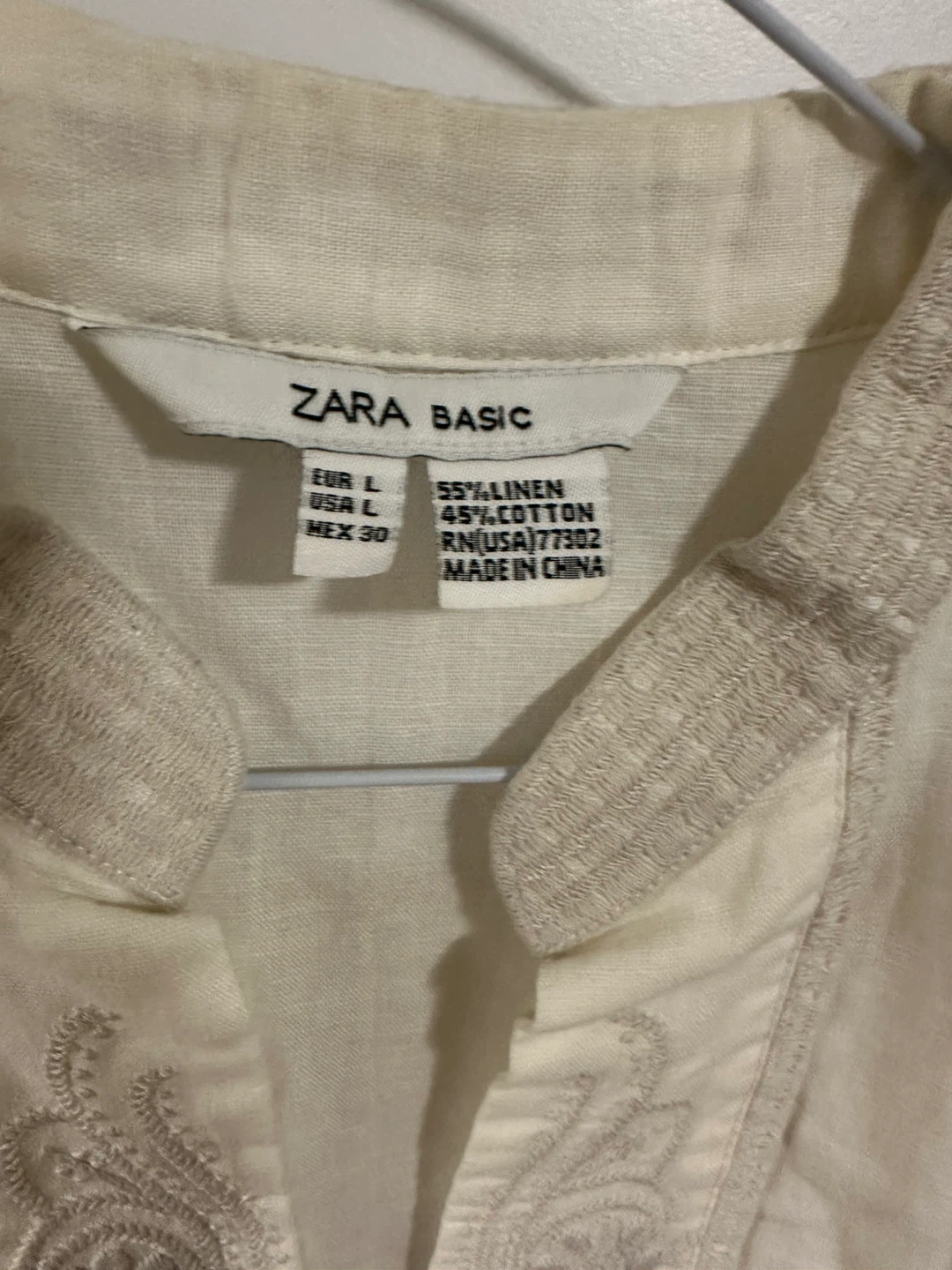 Zara Basic Linen Blend Tunic Top Cream - photo 3