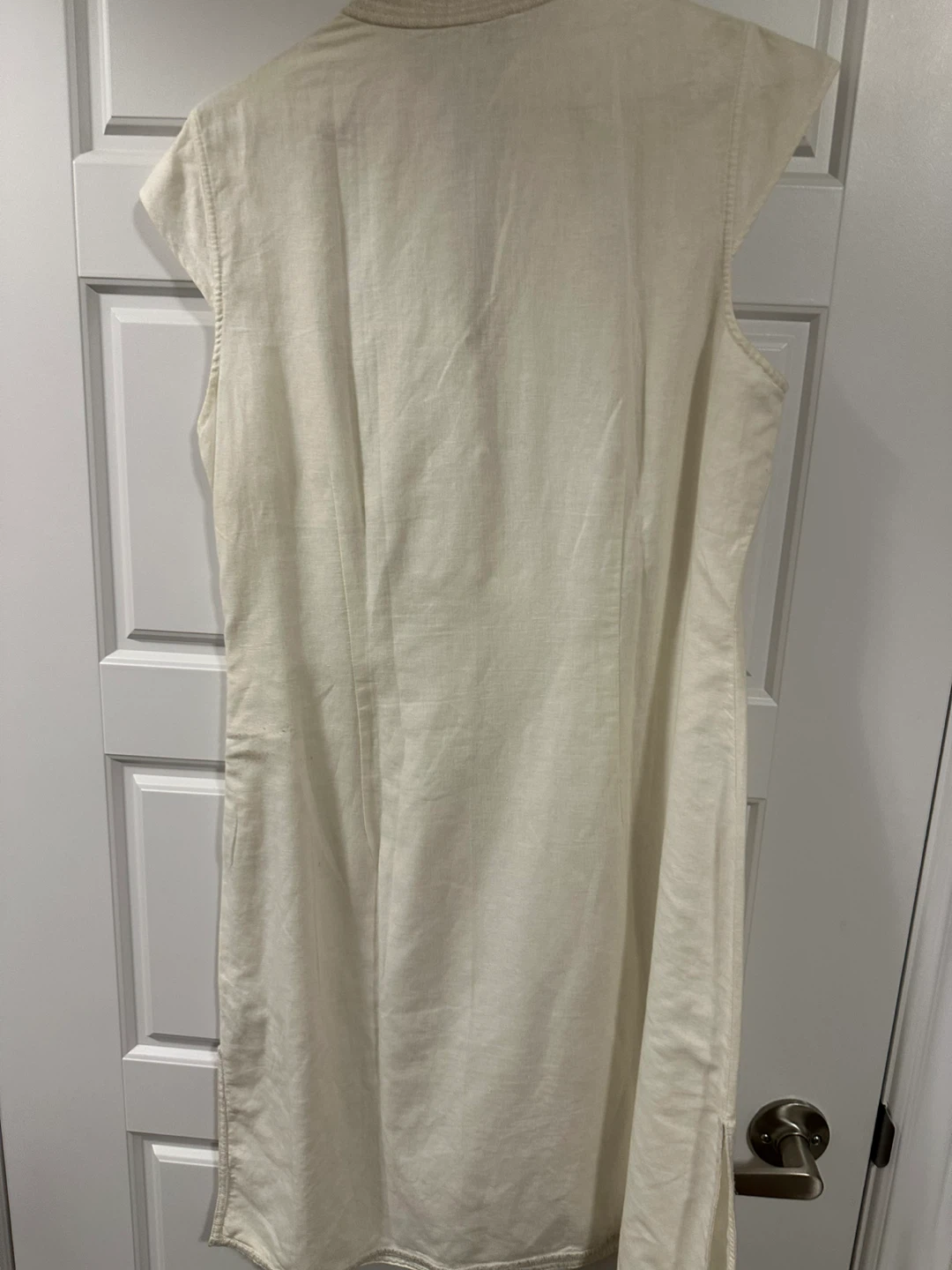 Zara Basic Linen Blend Tunic Top Cream - photo 4