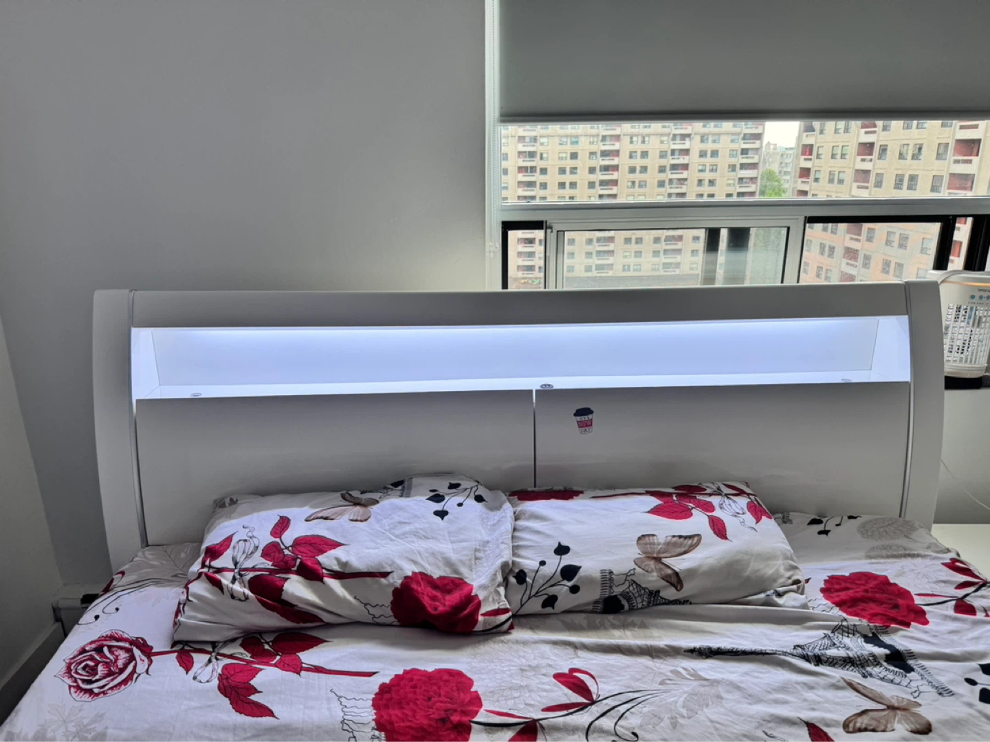 White Storage Bed Frame with LED Headboard - photo 2