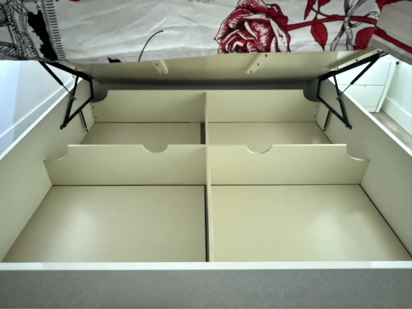 White Storage Bed Frame with LED Headboard - photo 3