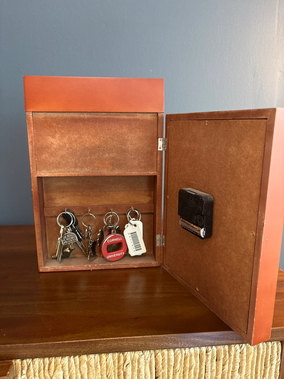 La Brea Wood Wall Clock and Key Holder - photo 2