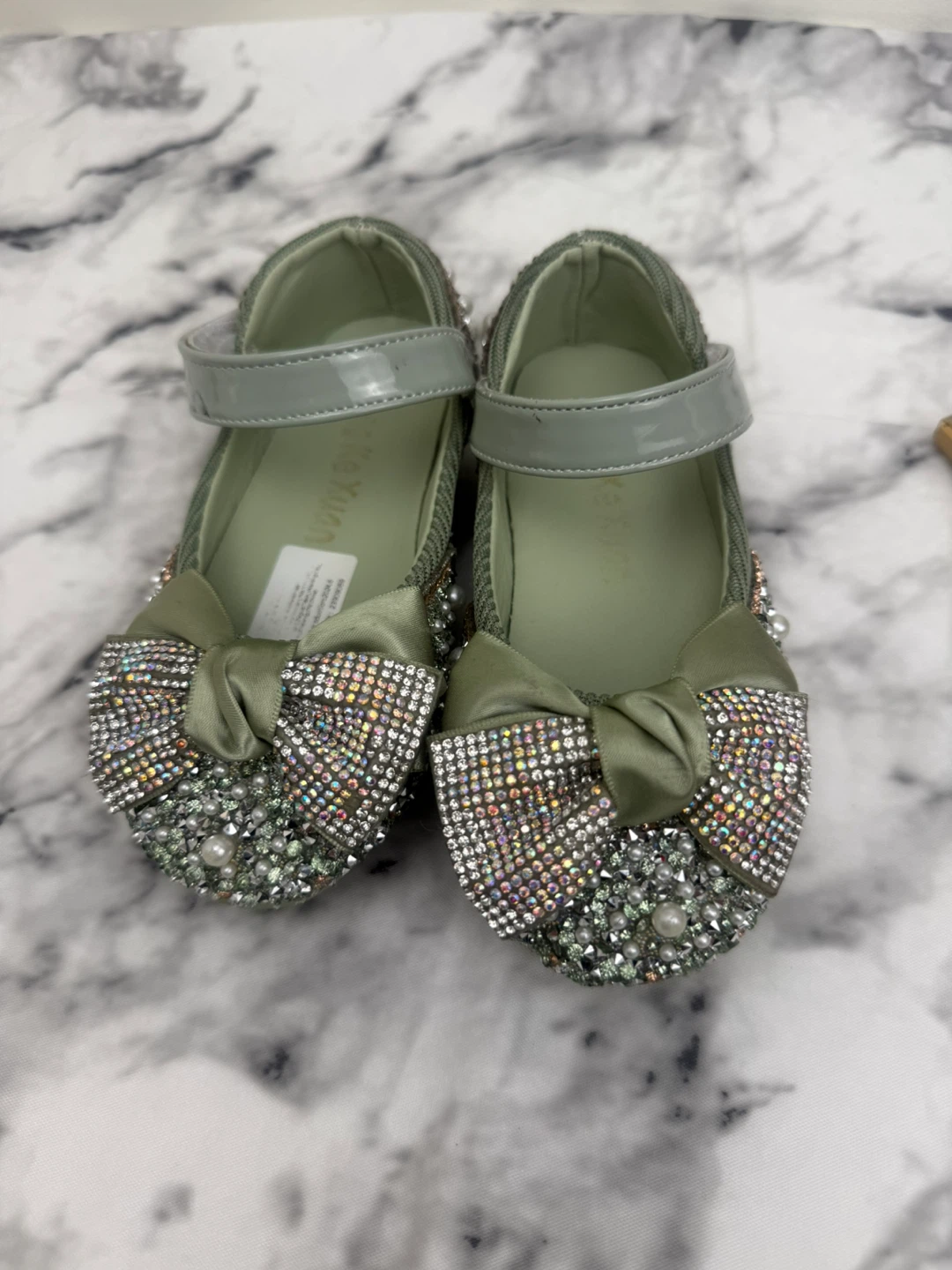Kids' Sparkly Bow Flats Dress Shoes Size 26