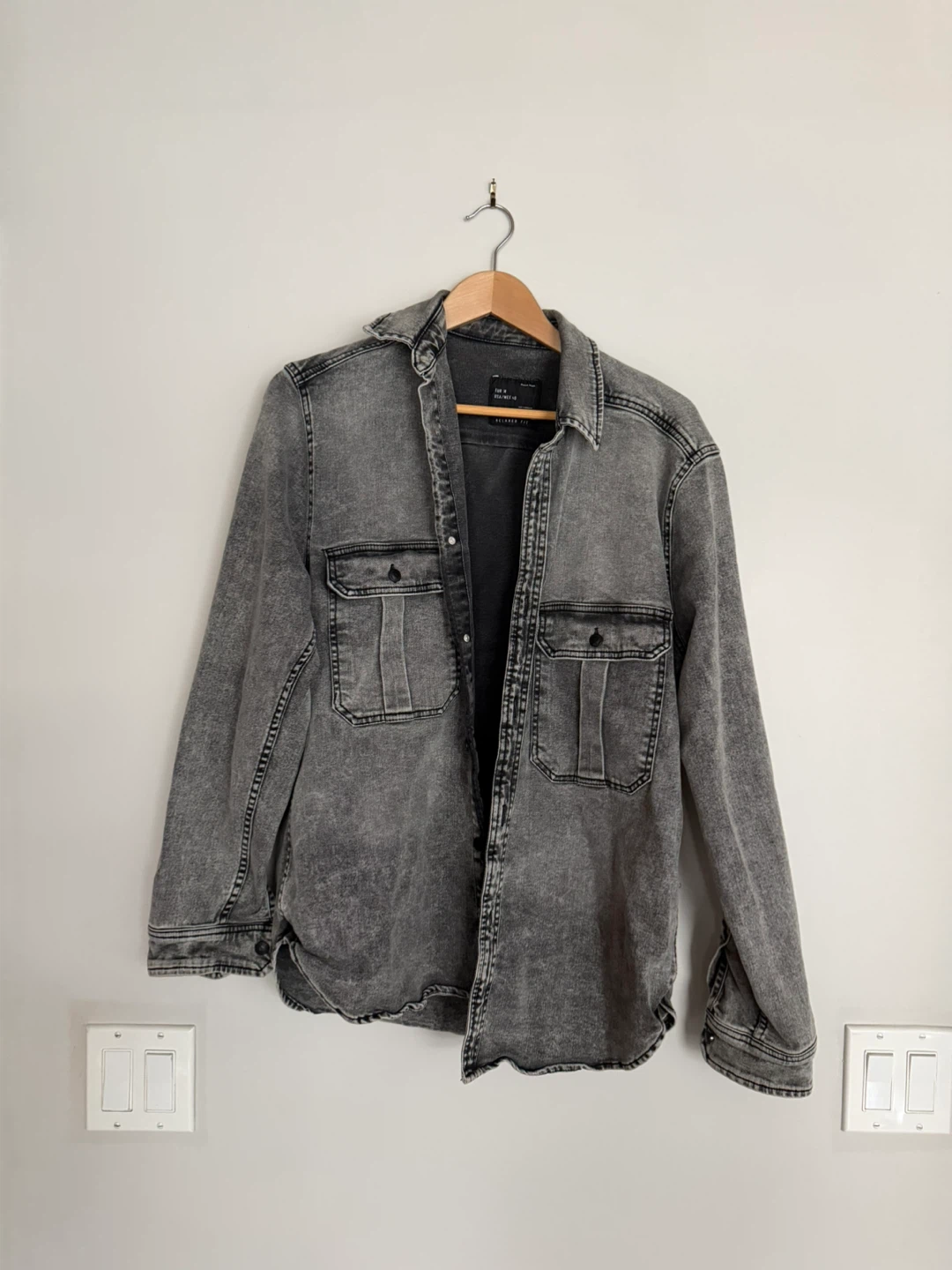 Grey Washed Denim Shirt