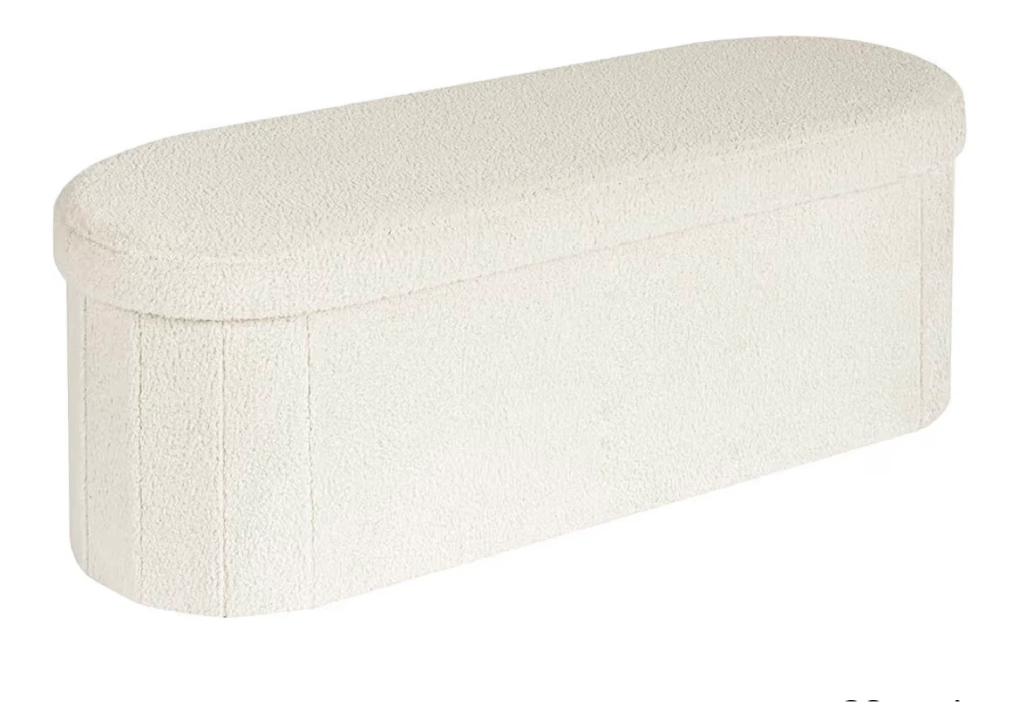 Cream Upholstered Storage Ottoman Bench