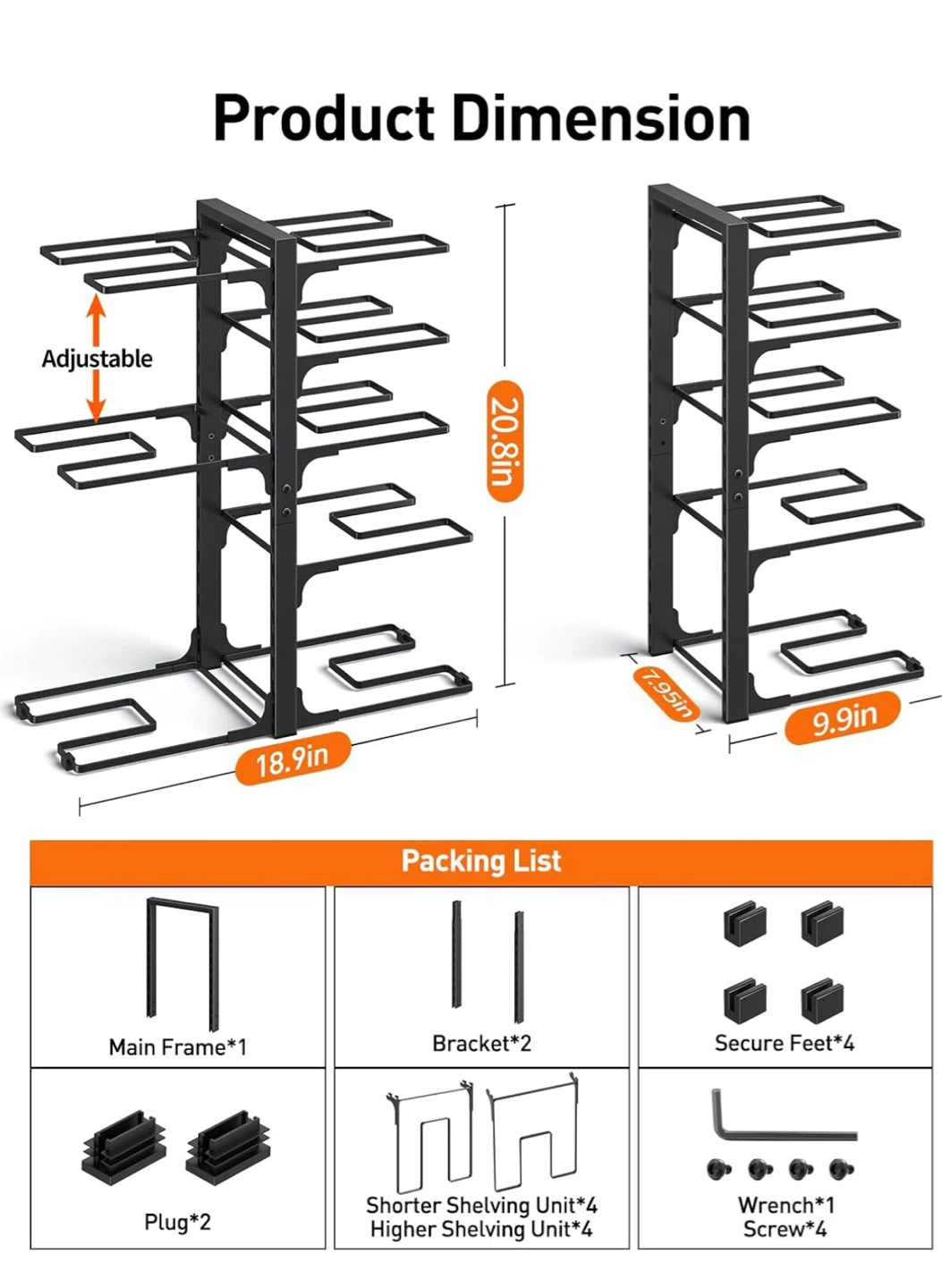 Adjustable Pot and Pan Rack Organizer - photo 2