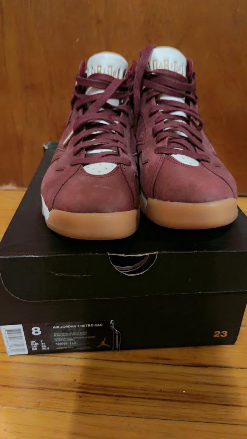 Air Jordan 7 Retro C&C Burgundy Shoes Size 8 - photo 3