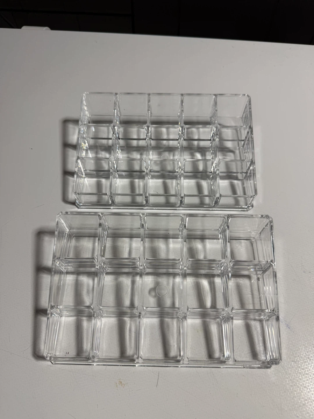 2 Clear Acrylic Makeup & Nail Polish Organizers