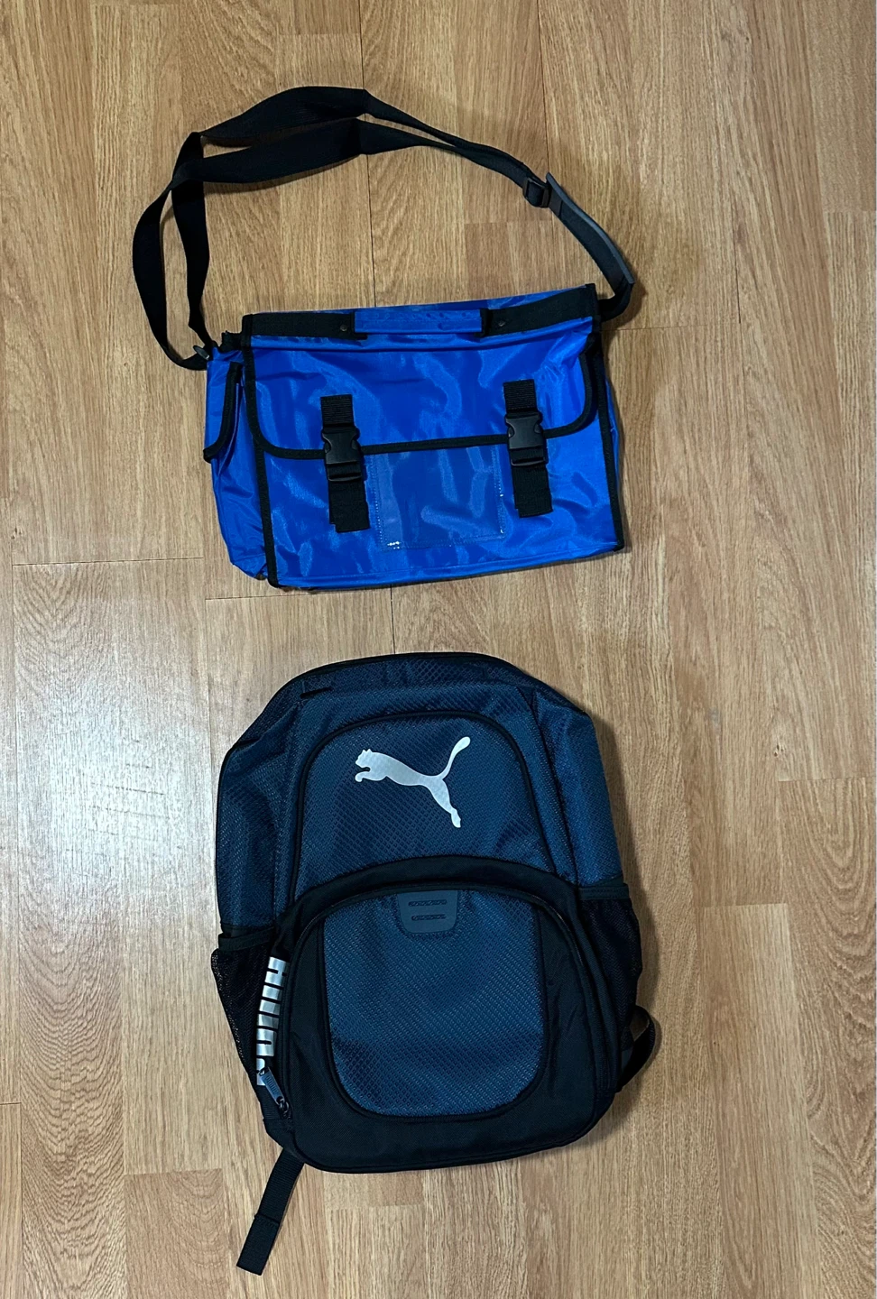 Puma Backpack & Blue Messenger Bag