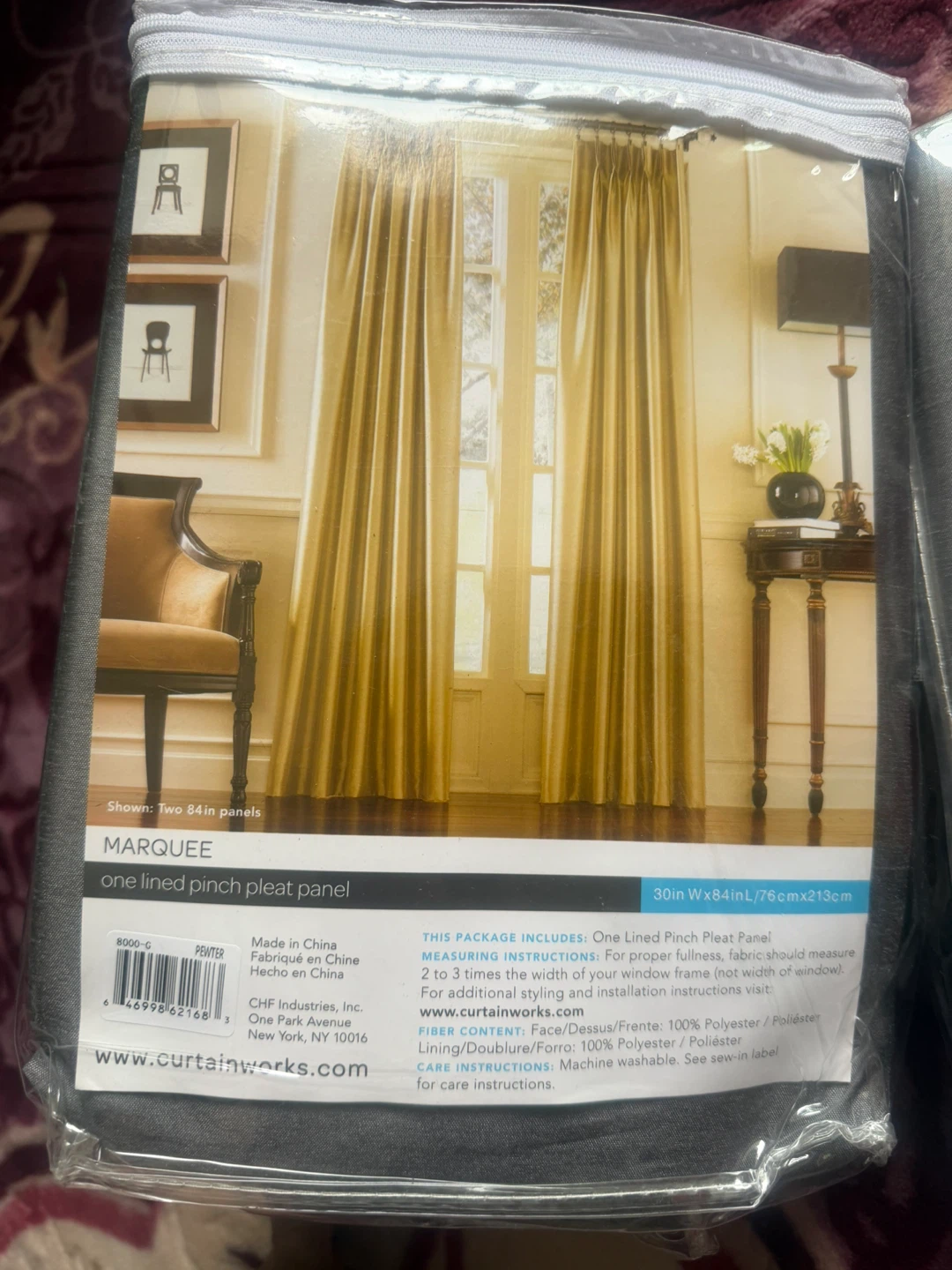Curtainworks Marqee Lined Pinch Pleat Panel