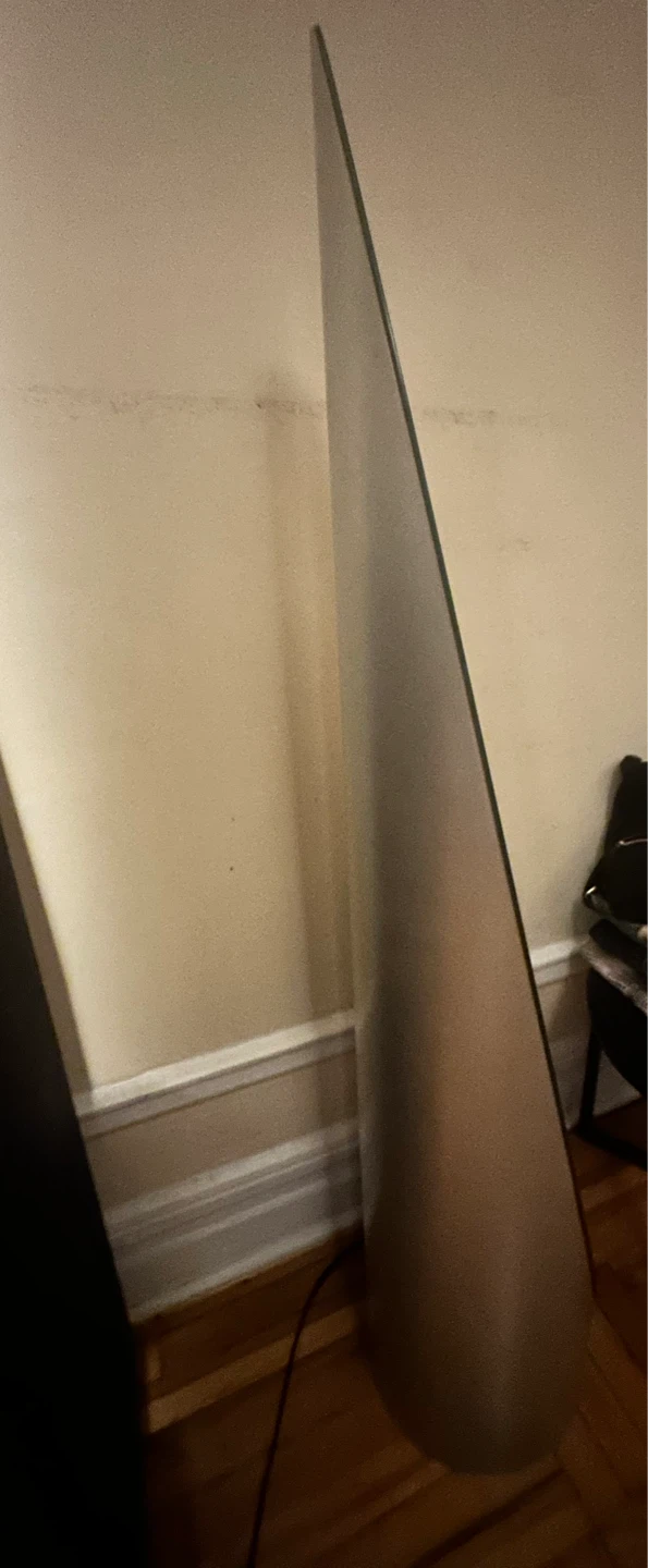 Tall Oval Floor Mirror with Metallic Base - photo 2