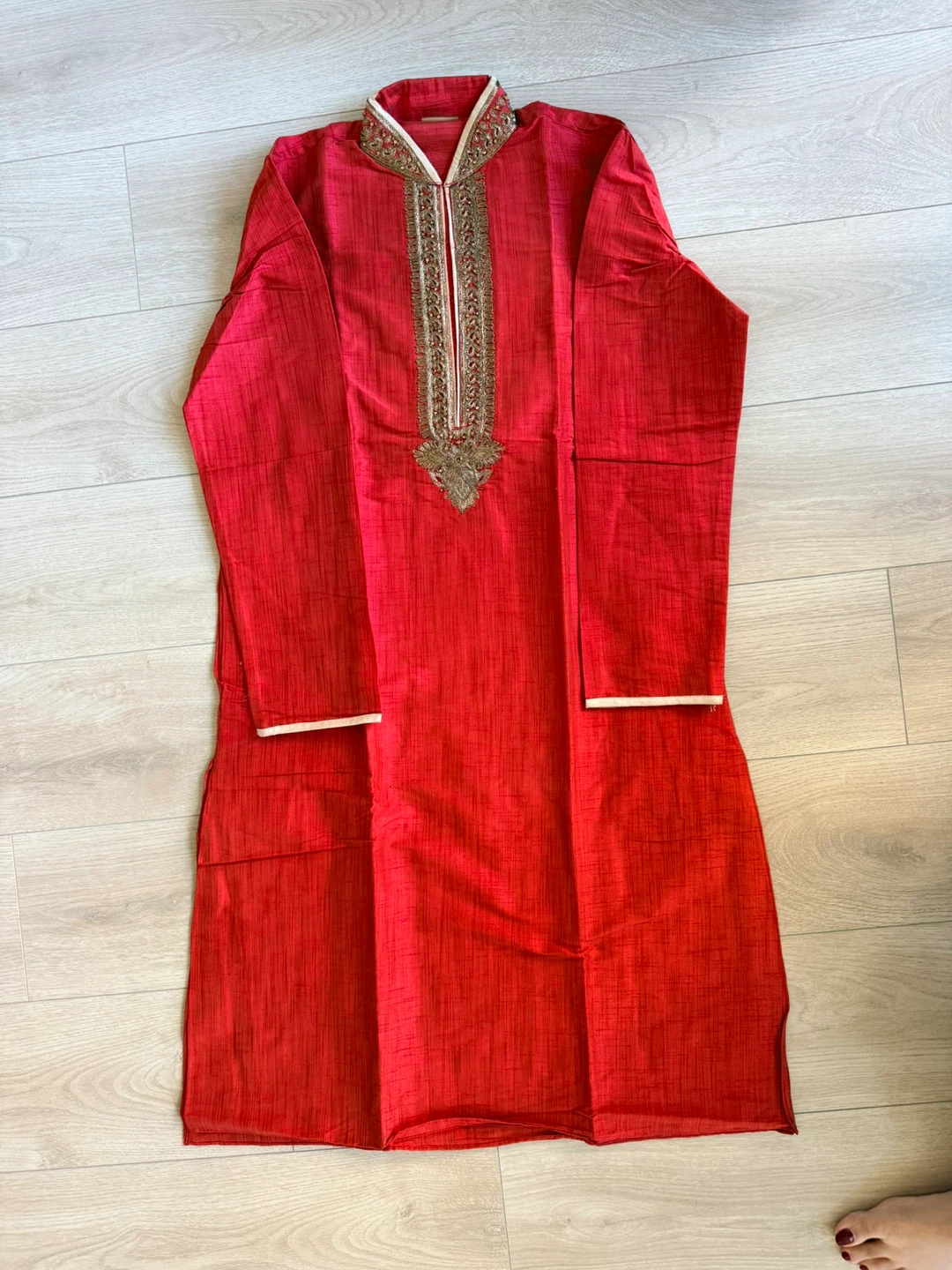 Manyavar burnt orange color ethnic Embroidered Kurta Set M/38 - photo 4