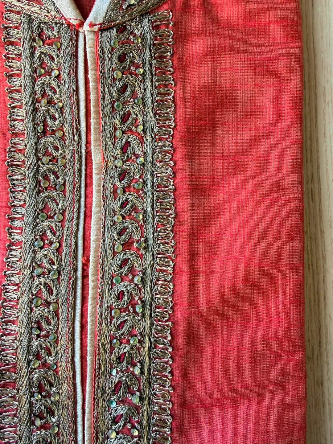 Manyavar burnt orange color ethnic Embroidered Kurta Set M/38 - photo 3