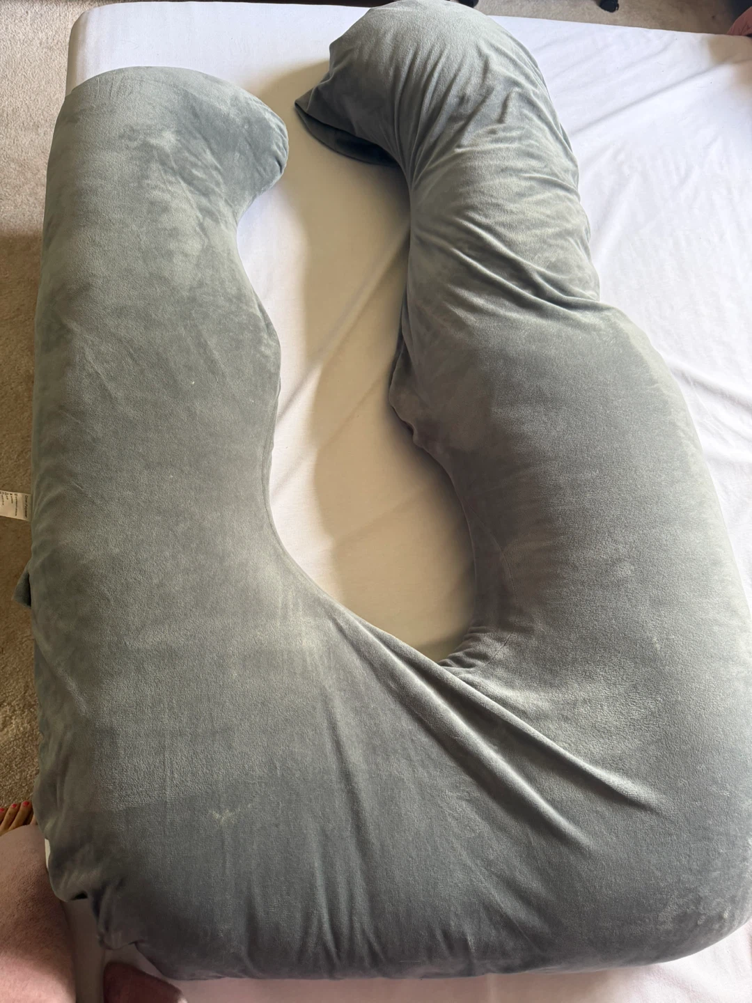 Grey C-Shaped Full Body Pillow