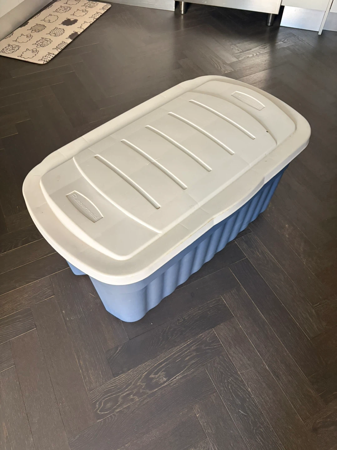 Rubbermaid Blue Storage Bin with Lid