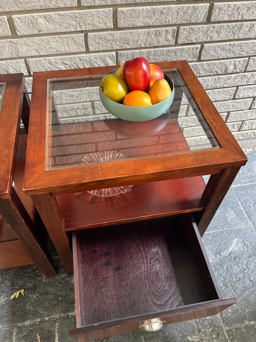 Beautiful matching end tables with accessories