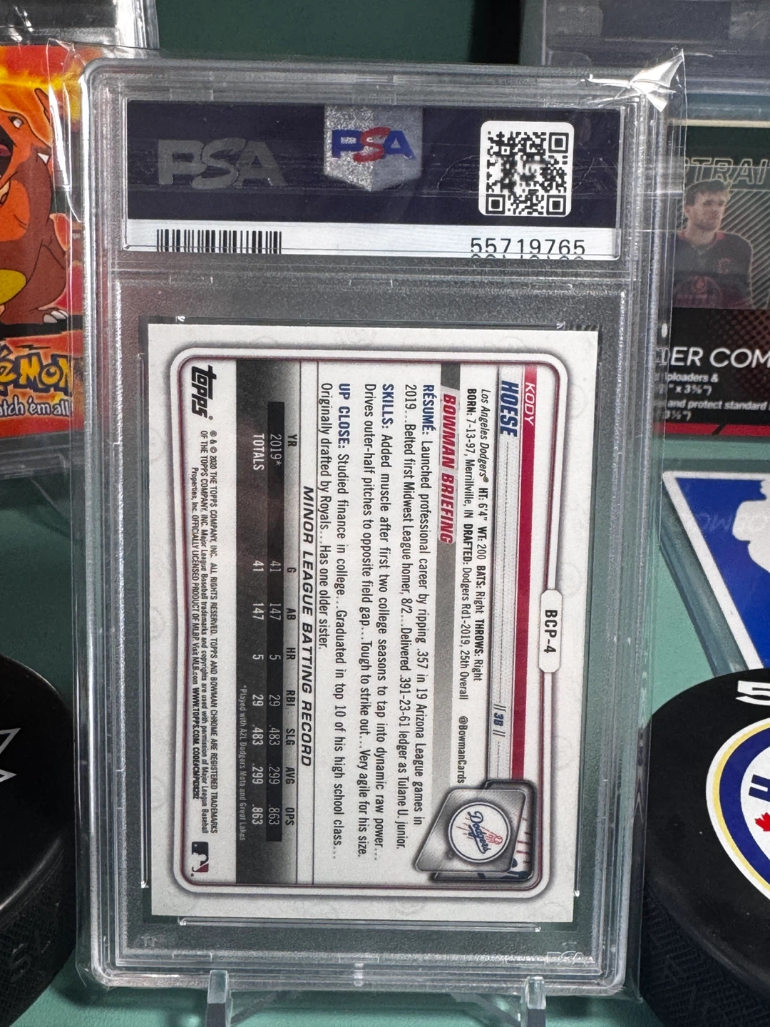 2020 Bowman Chrome Kody Hoese Prospect PSA 10 - photo 3