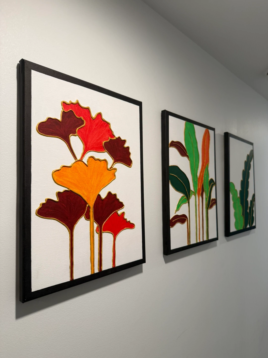 Abstract Plant Canvas Art Set
