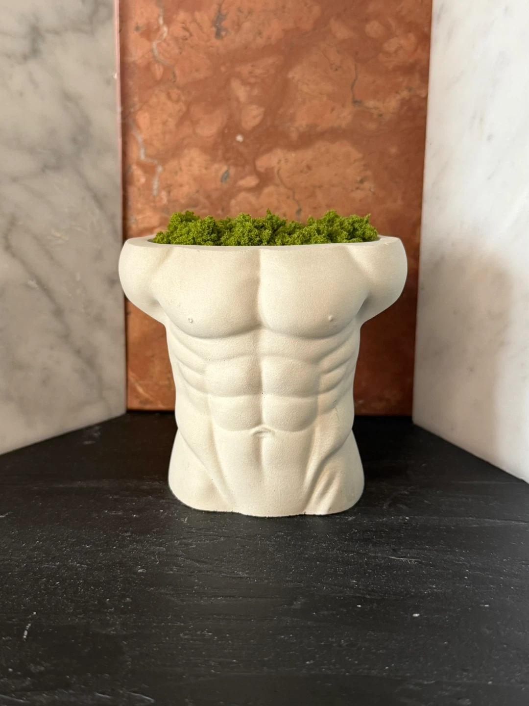 Male Torso Concrete Planter