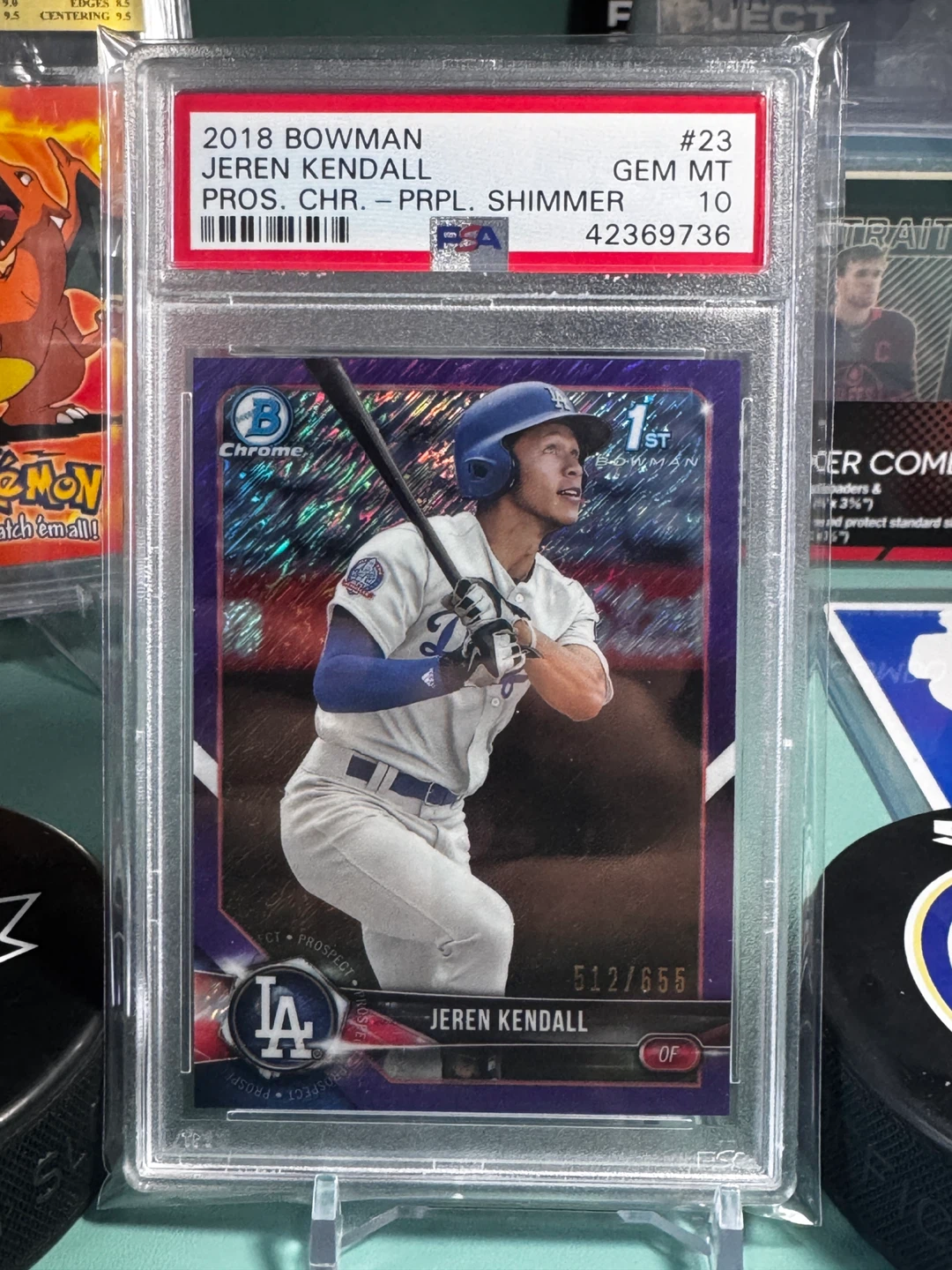 2018 Bowman Chrome Jered Kendall  #23 PSA 10 MT - photo 2