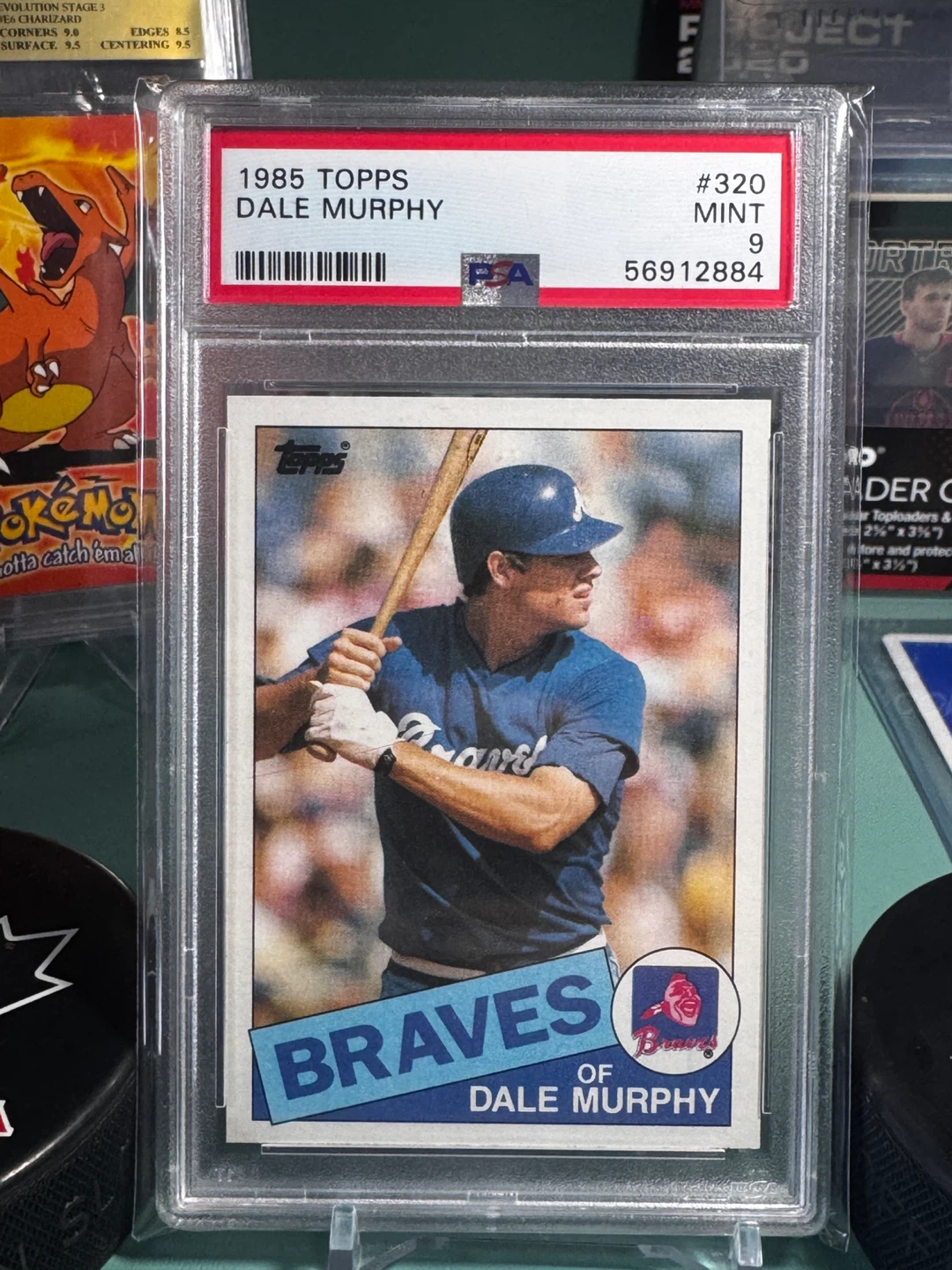 1985 Topps Dale Murphy #320 Baseball Card - PSA Mint 9 - photo 2