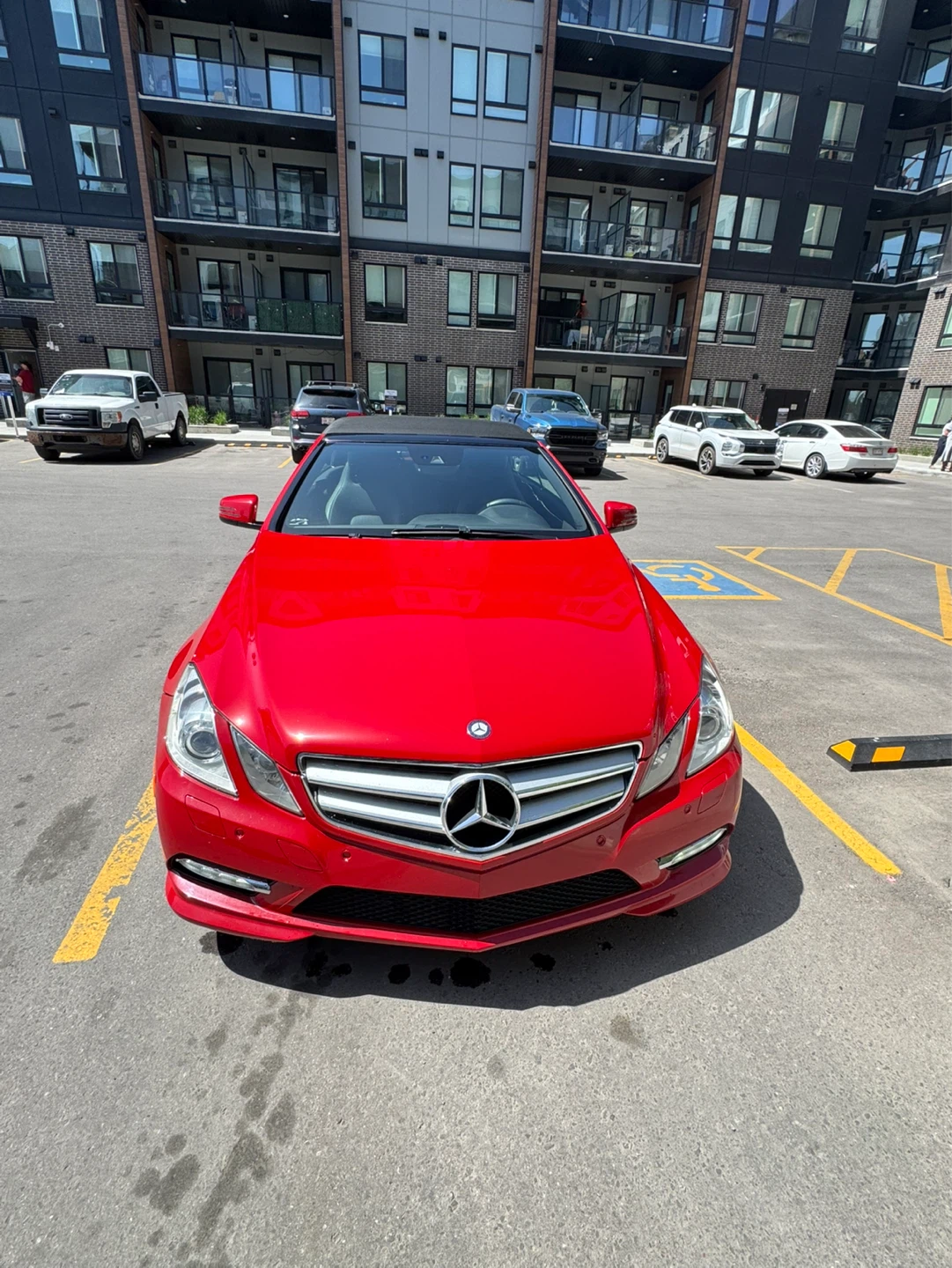 Red Mercedes-Benz E550 Convertible