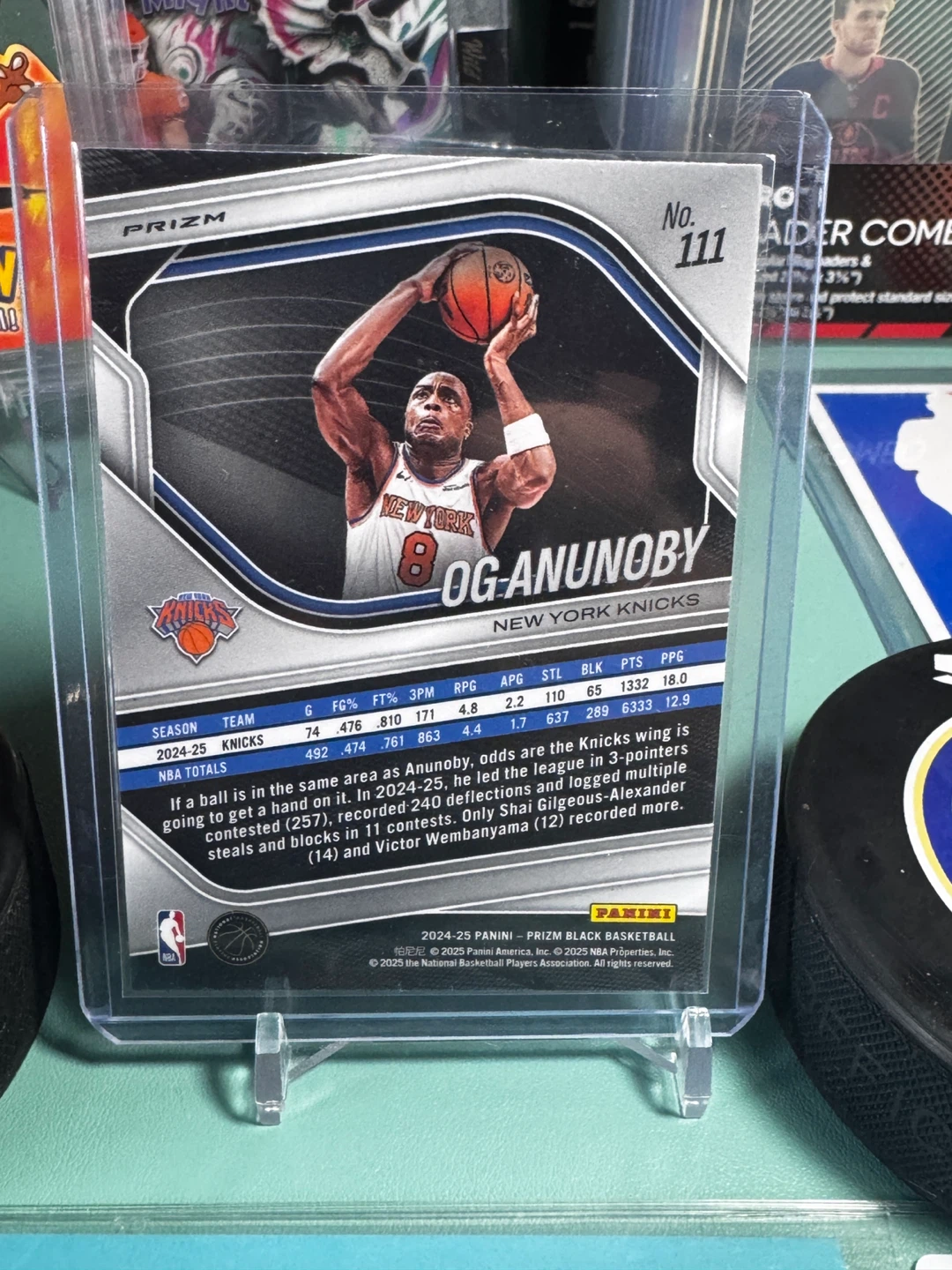2024-25 Panini Prizm Black OG Anunoby Trading Card - photo 3