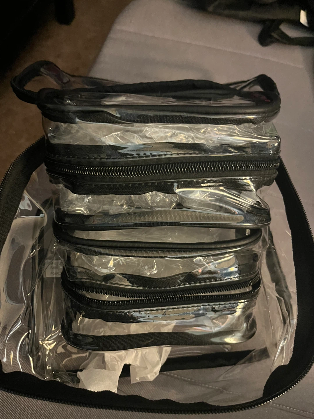 3 piece clear  make up bag . New - photo 4